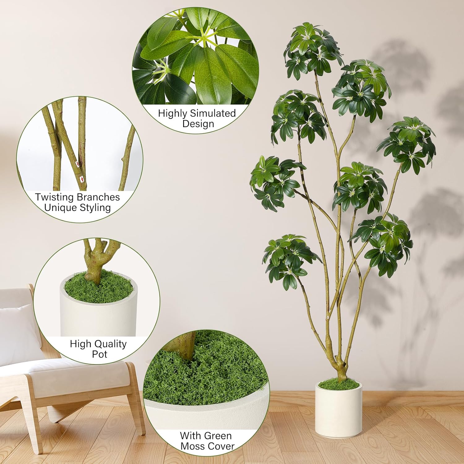 Garvee WWJ-PHK-359QRBRS Artificial-Plants-Trees - View #3