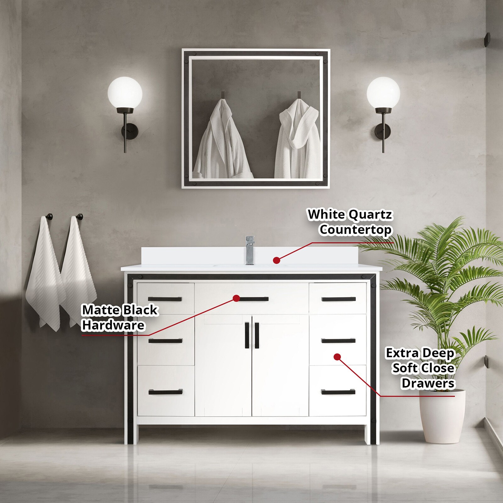 Lexora LVZV48SA211 Bath-Vanity-Combo - View #7