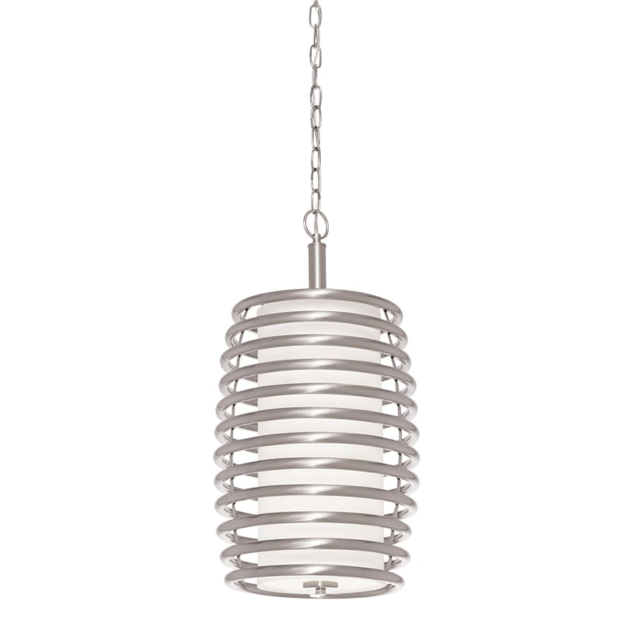 Kichler 34707 Bands 2-Light Brushed Nickel Industrial Etched Glass Cylinder Pendant Light