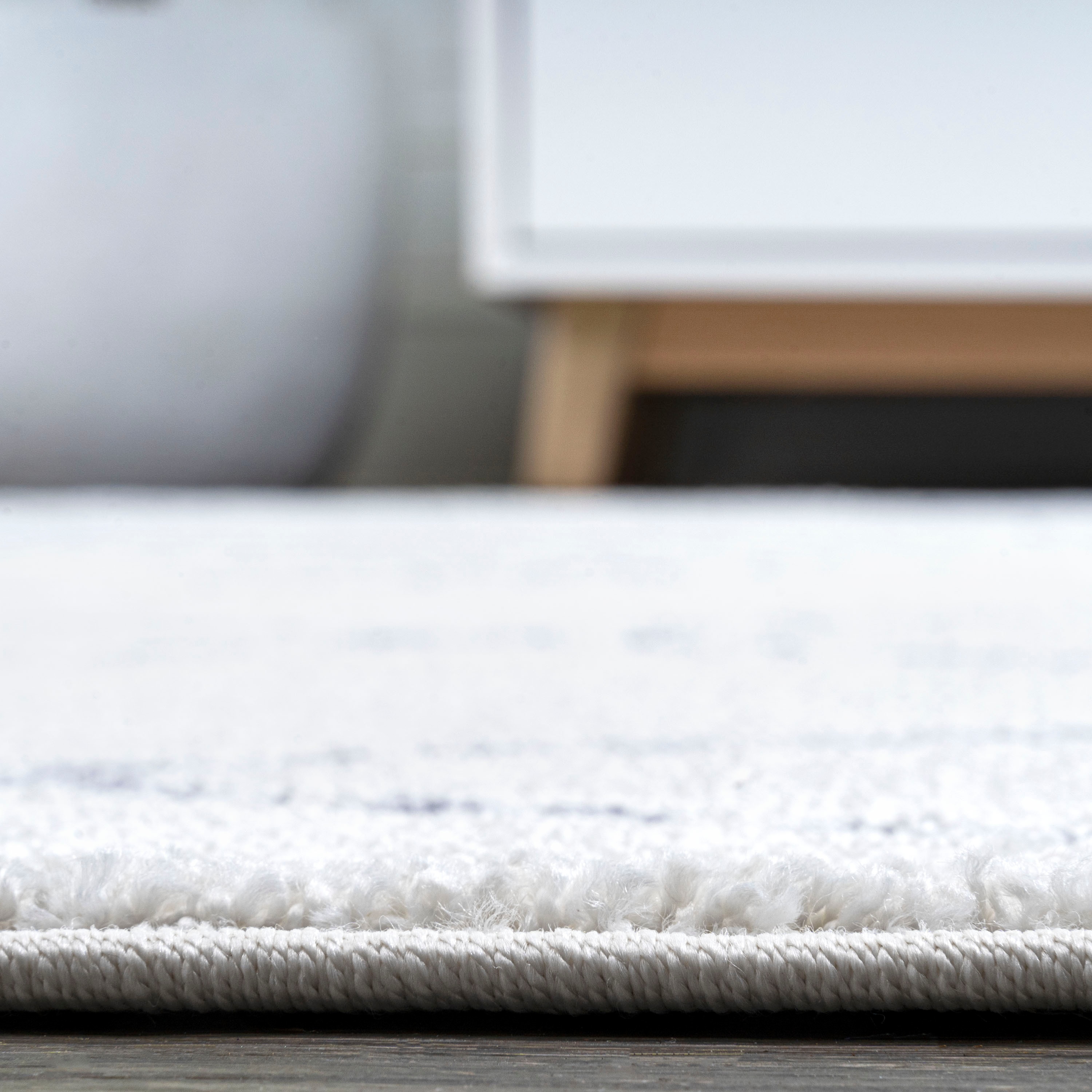 Ivory and Gray Moroccan Geometric Short Pile Area Rug