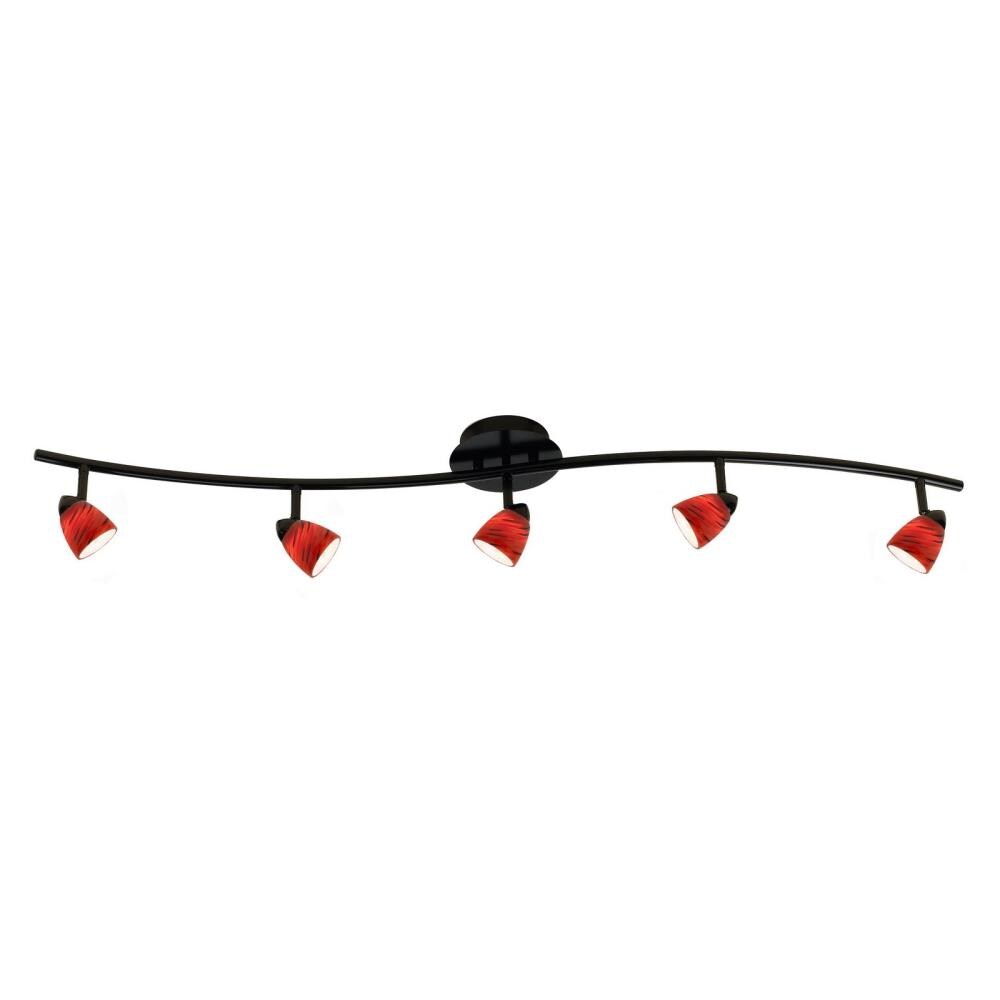 Cal Lighting SL-954-5-BK/RDS Serpentine 5-Light 48-in Black Dimmable Standard Linear Track Lighting Kit
