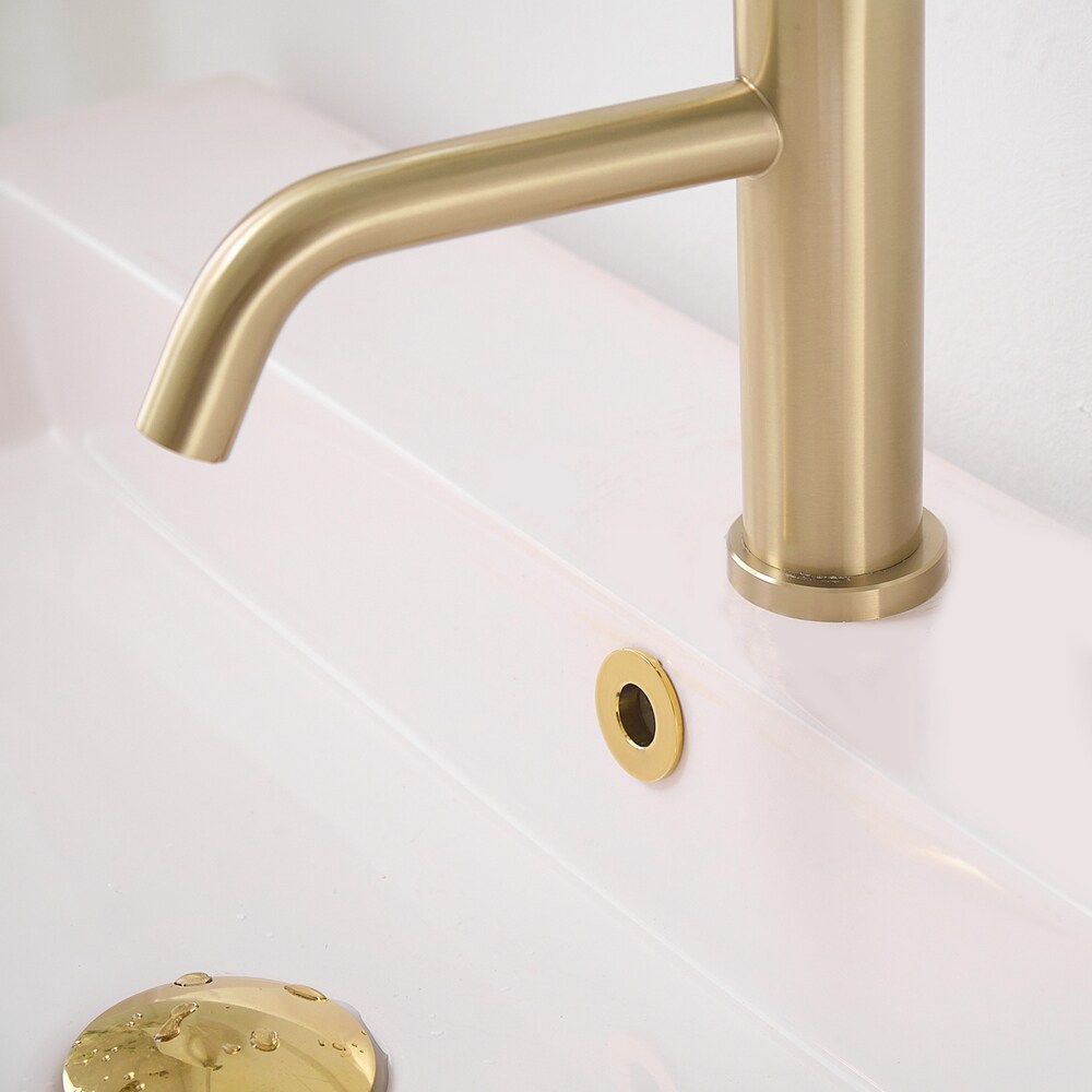Brushed Gold Single Handle Deck-Mounted Bathroom Faucet