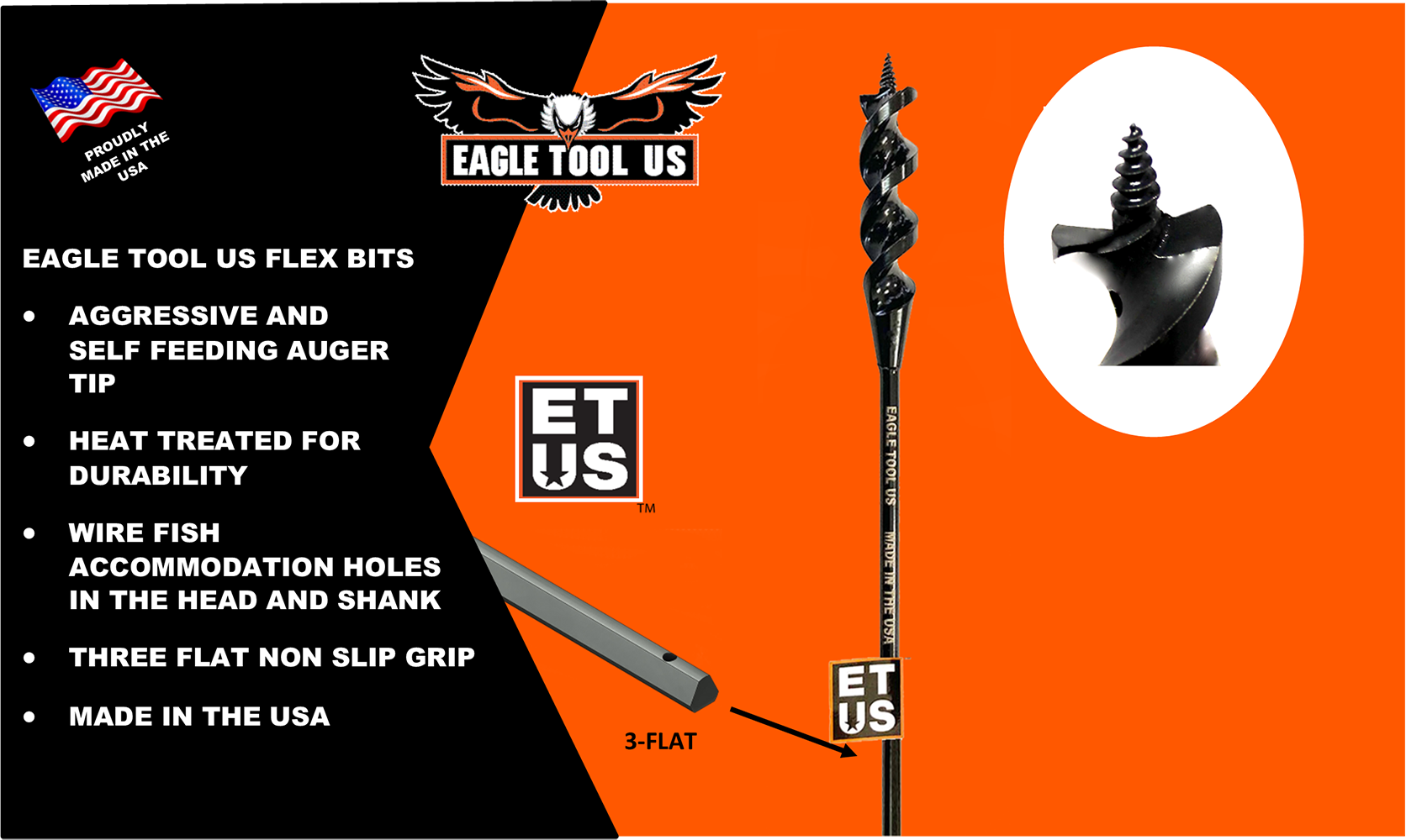Eagle Tool US ETF2508 Wire and Cable Installer Fiberglass Fish Rod Kit,  8-Foot assembled length, Made in the USA