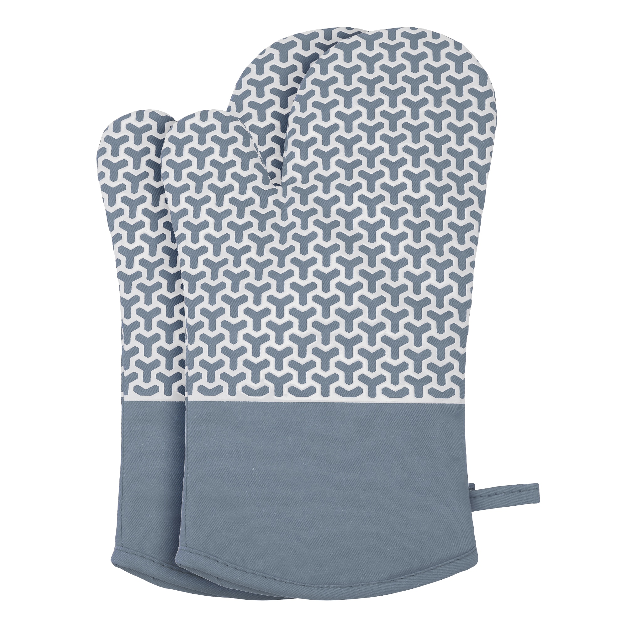 Unique Bargains Silicone Oven Mitts Heat Resistant Cooking Gloves Thick Cotton Lining Flexible Gripping for Baking Kitchen Mitts Set of 2 12.8x7.5inch Gray #S25123100UX2330