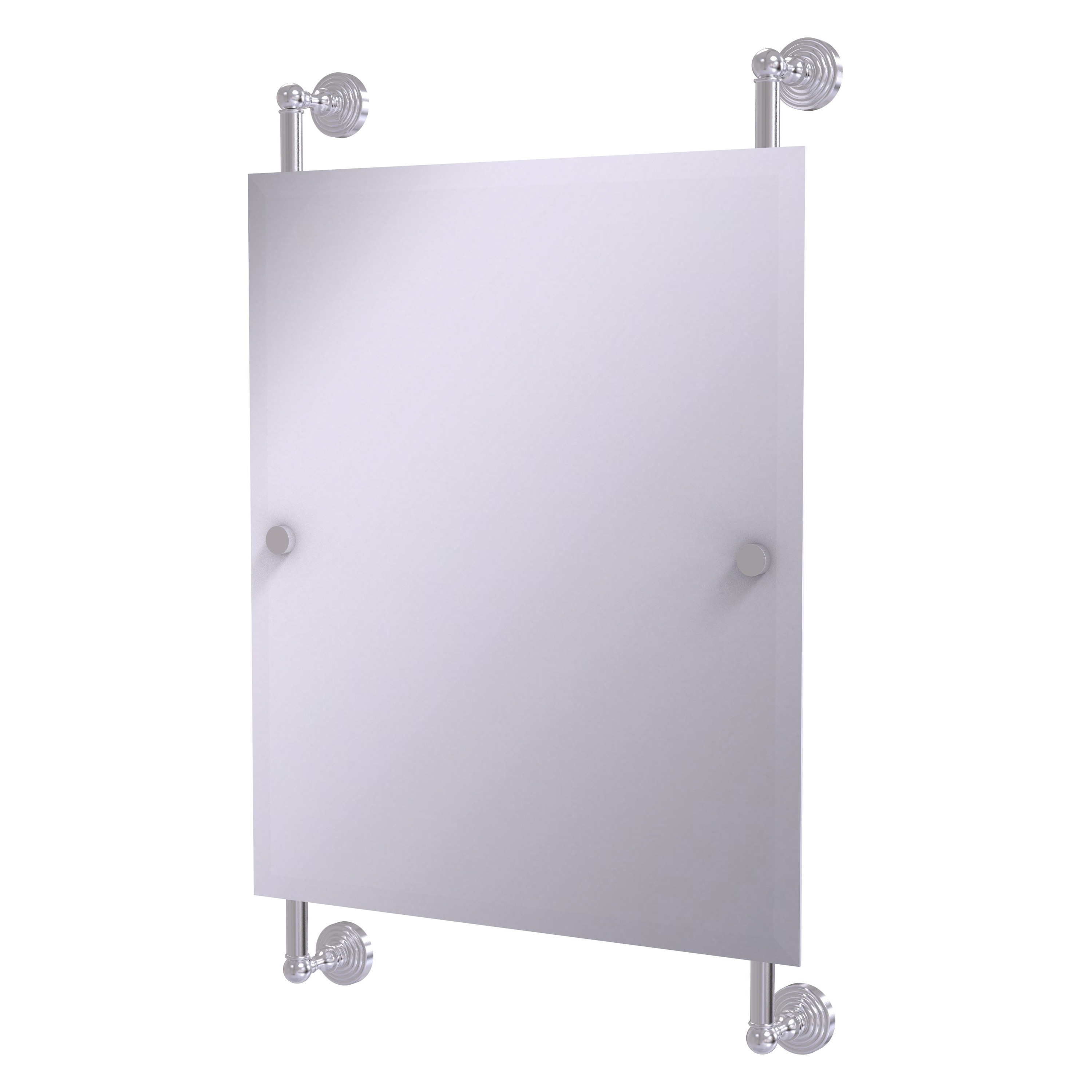 Allied Brass WP-27-92-SCH Waverly Place 21-Inches x 33-Inches Beveled Frameless Rectangular Bathroom Vanity Mirror ( Satin Chrome )