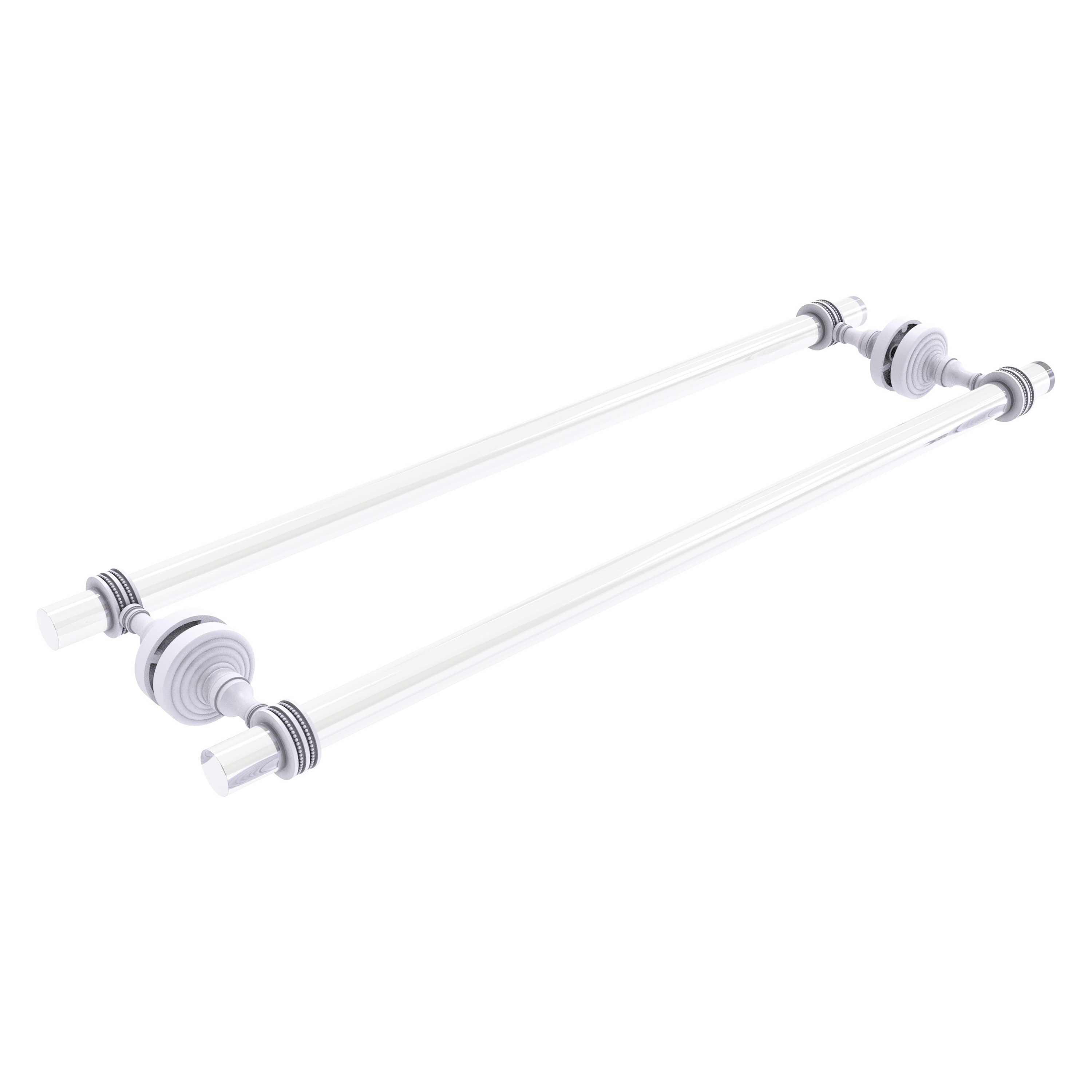 Allied Brass PG-41D-BB-24-WHM Pacific Grove 24-in double Matte White Wall mount Double Towel Bar