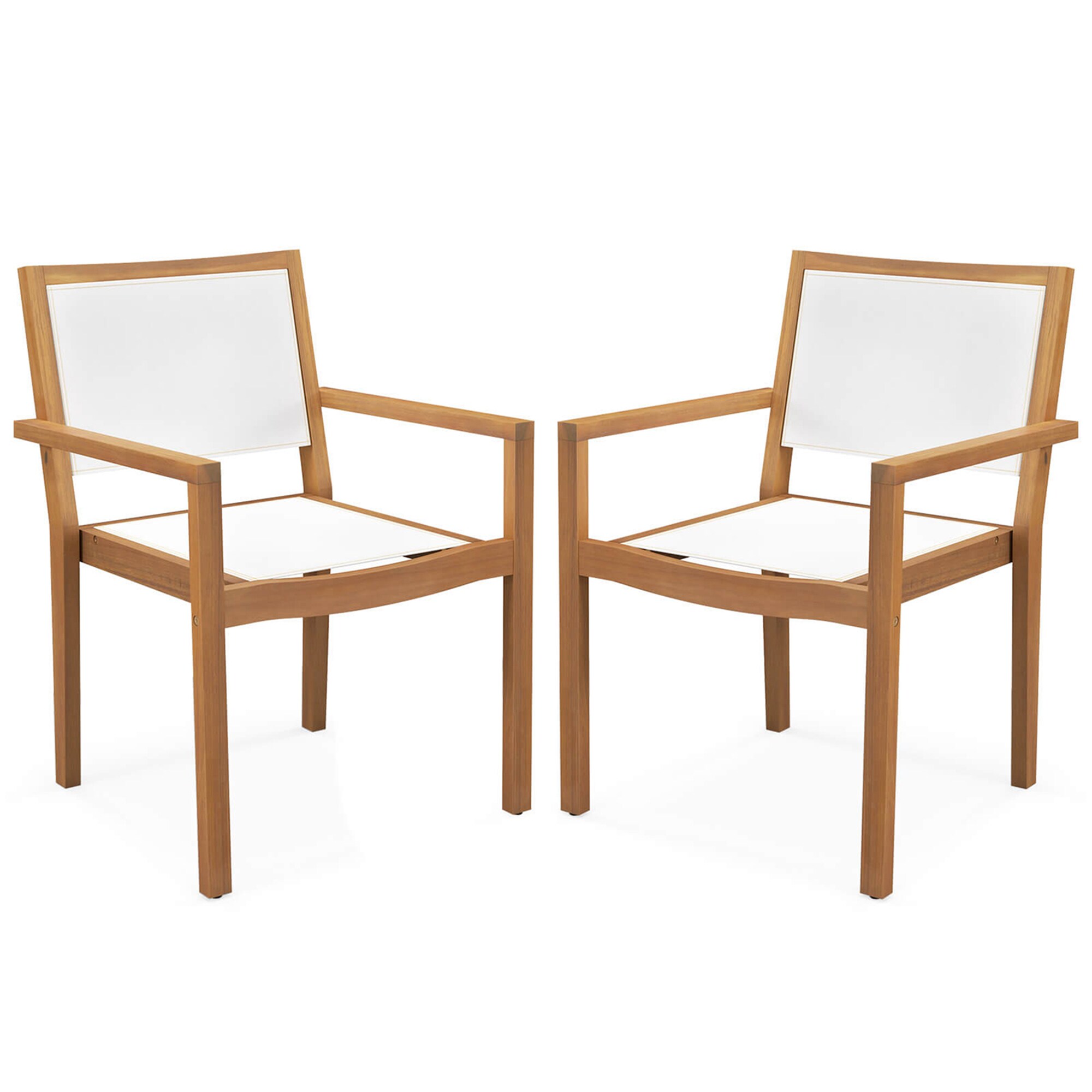 Costway HCST03560  Stackable Dining Chair Set of 2 with Wear resistant Fabric and Breathable Backrest