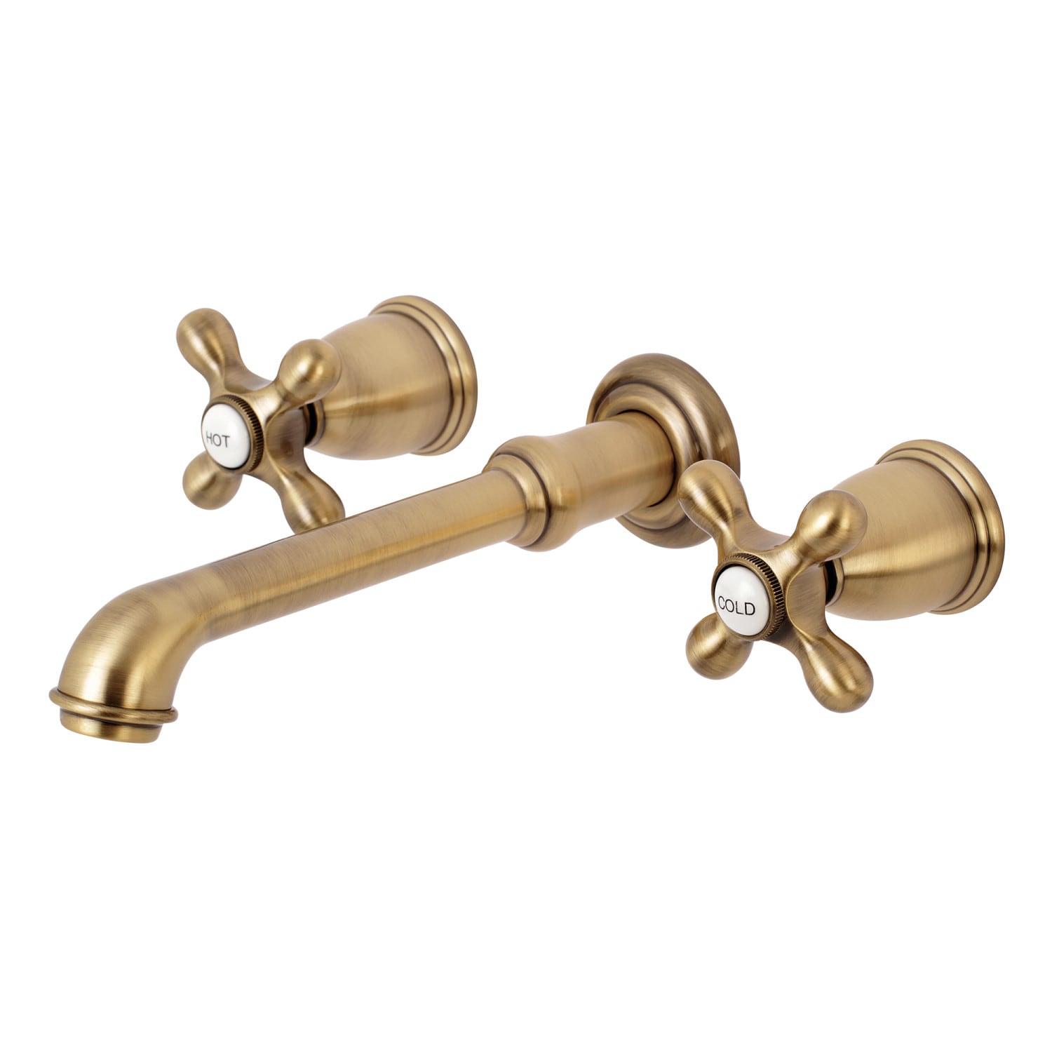 Kingston Brass English Country Antique Brass Wall-mount 2-handle