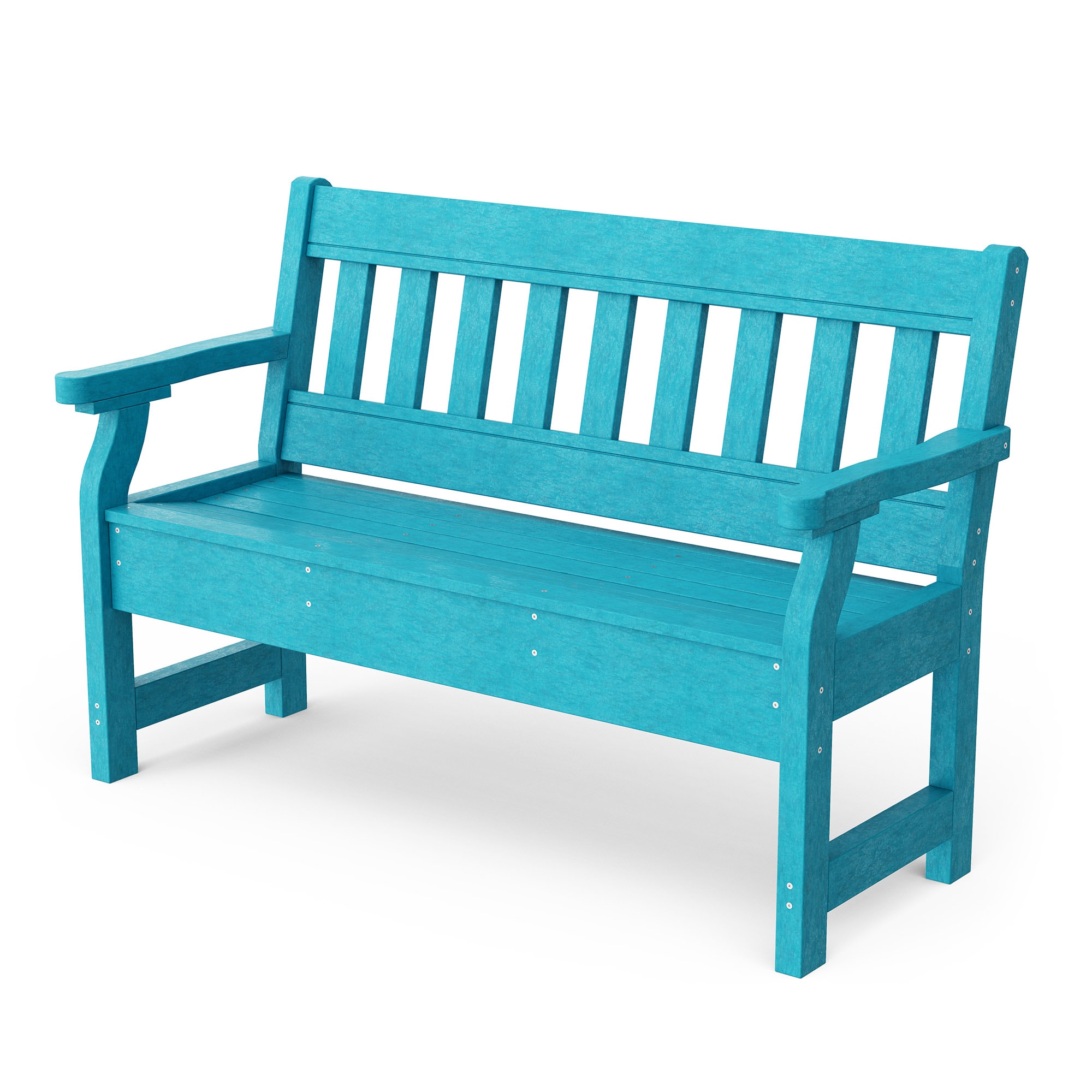 Wildridge LCC-124-AB Heritage Garden 53.5 W x 34 H Aruba Blue HDPE Garden Bench