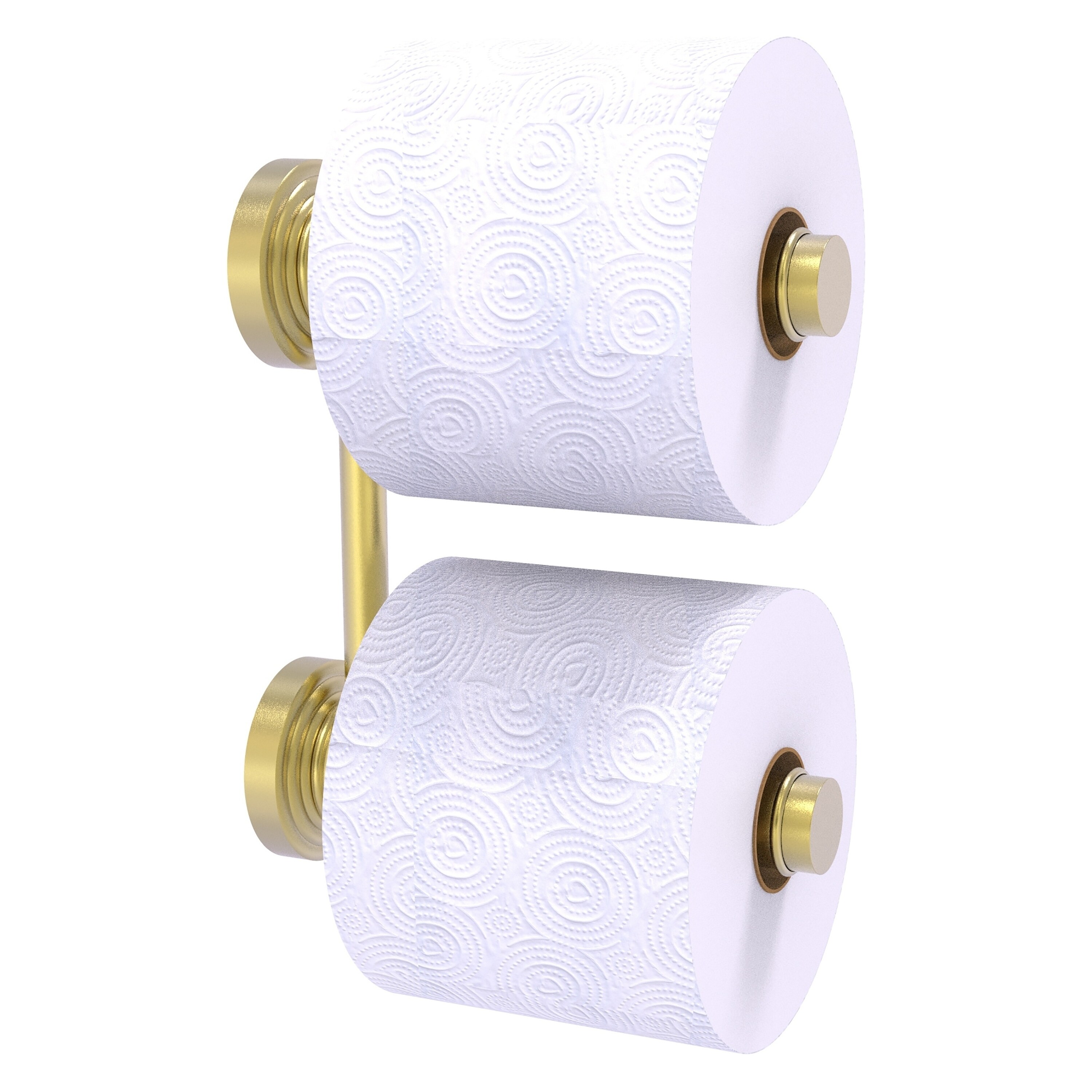 Allied Brass WP-24-RR-2-SBR Waverly Place Satin Brass Wall mount Double post Toilet Paper Holder 2 -Rolls