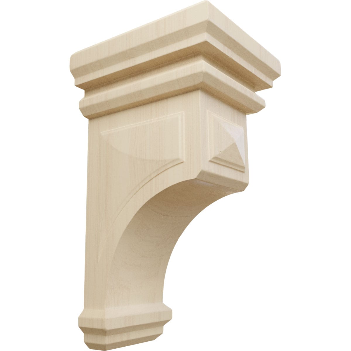 Medium Natural Rubberwood Decorative Corbel 5" x 5.75" x 10"