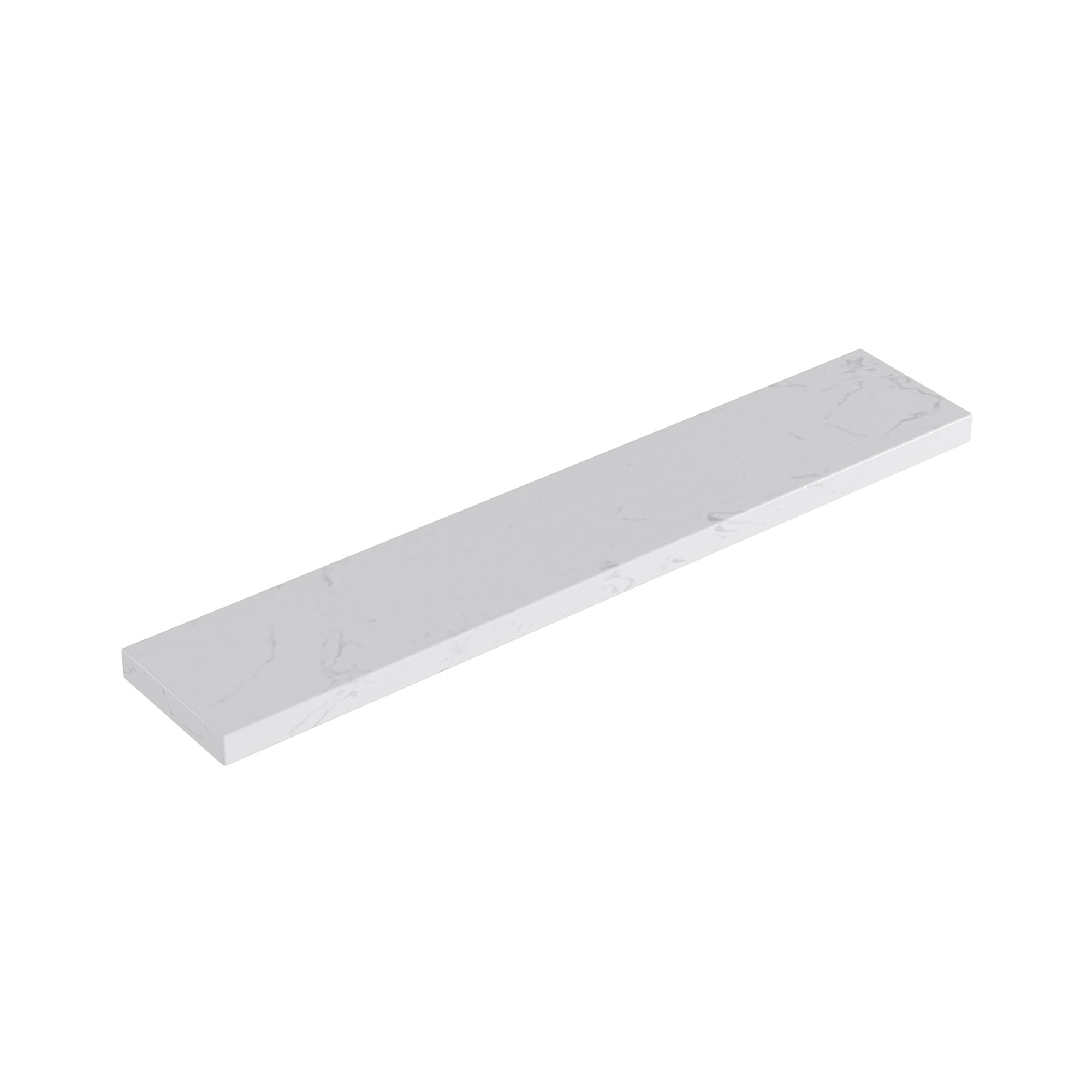 DELUXE LIVING VT0028 4-in H x 21.25-in L White Engineered stone Bathroom Side splash