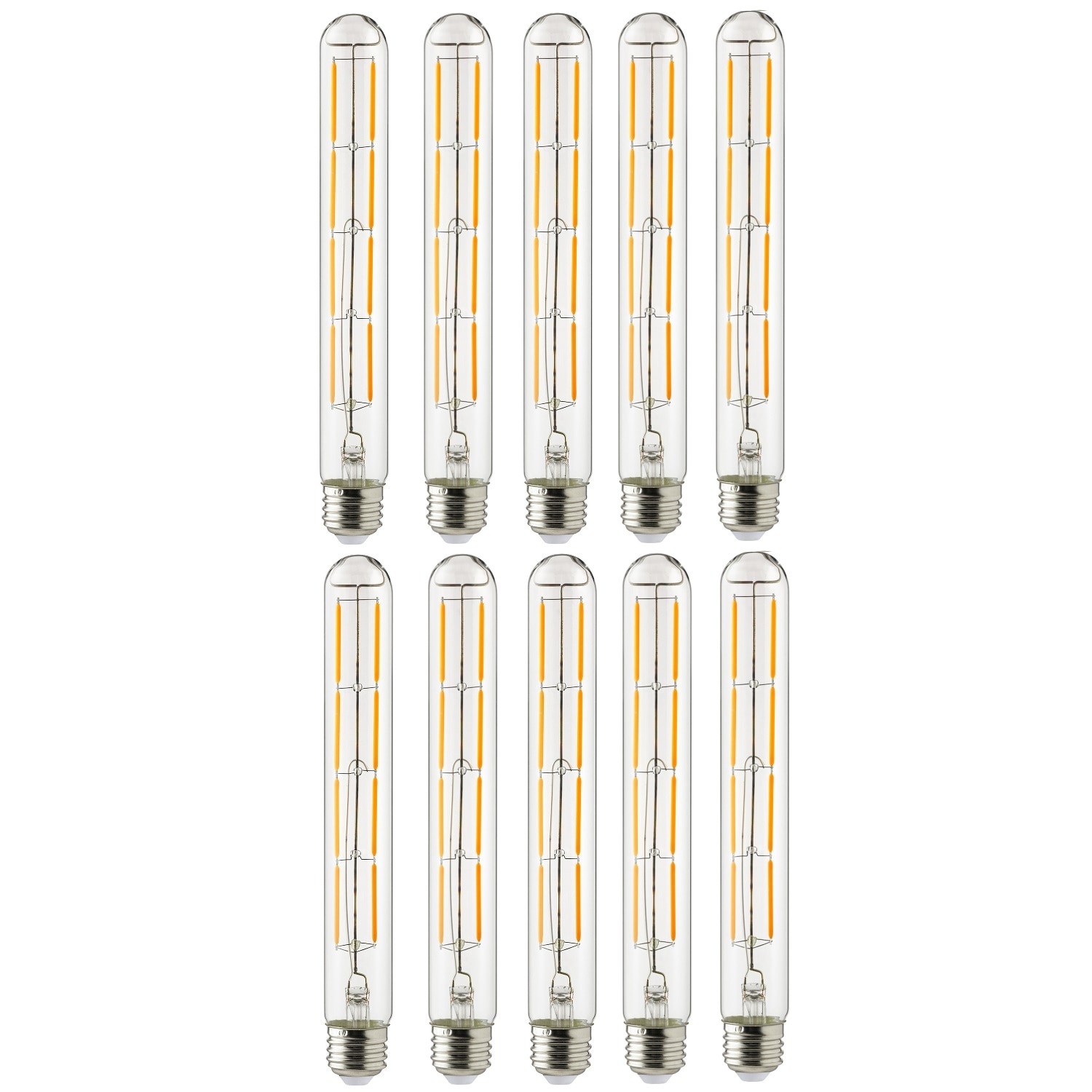 SUNLITE 60 -Watt EQ T10 Soft white Medium screw base E26 Dimmable LED Tube Light Bulb 10 -Pack