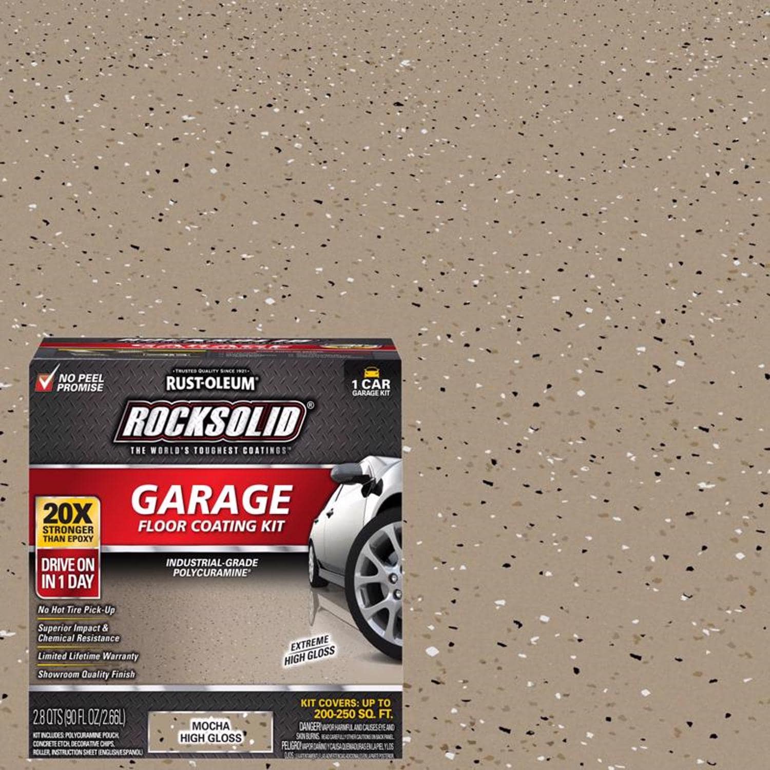  RockSolid Mocha Epoxy Garage Floor Coating Kit 76 oz
