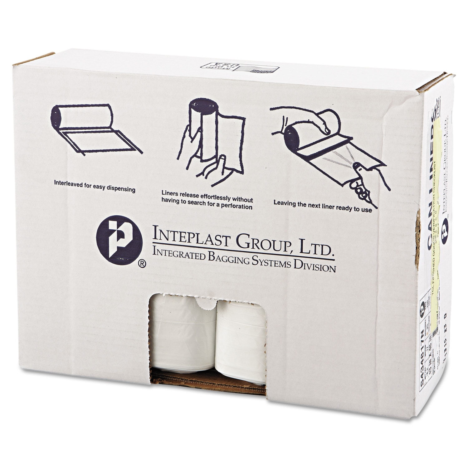 Inteplast Group Building Products IBSS434817N 60-Gallons Scent free Clear Indoor Plastic Can Twist Tie Trash Bag 200 -Count