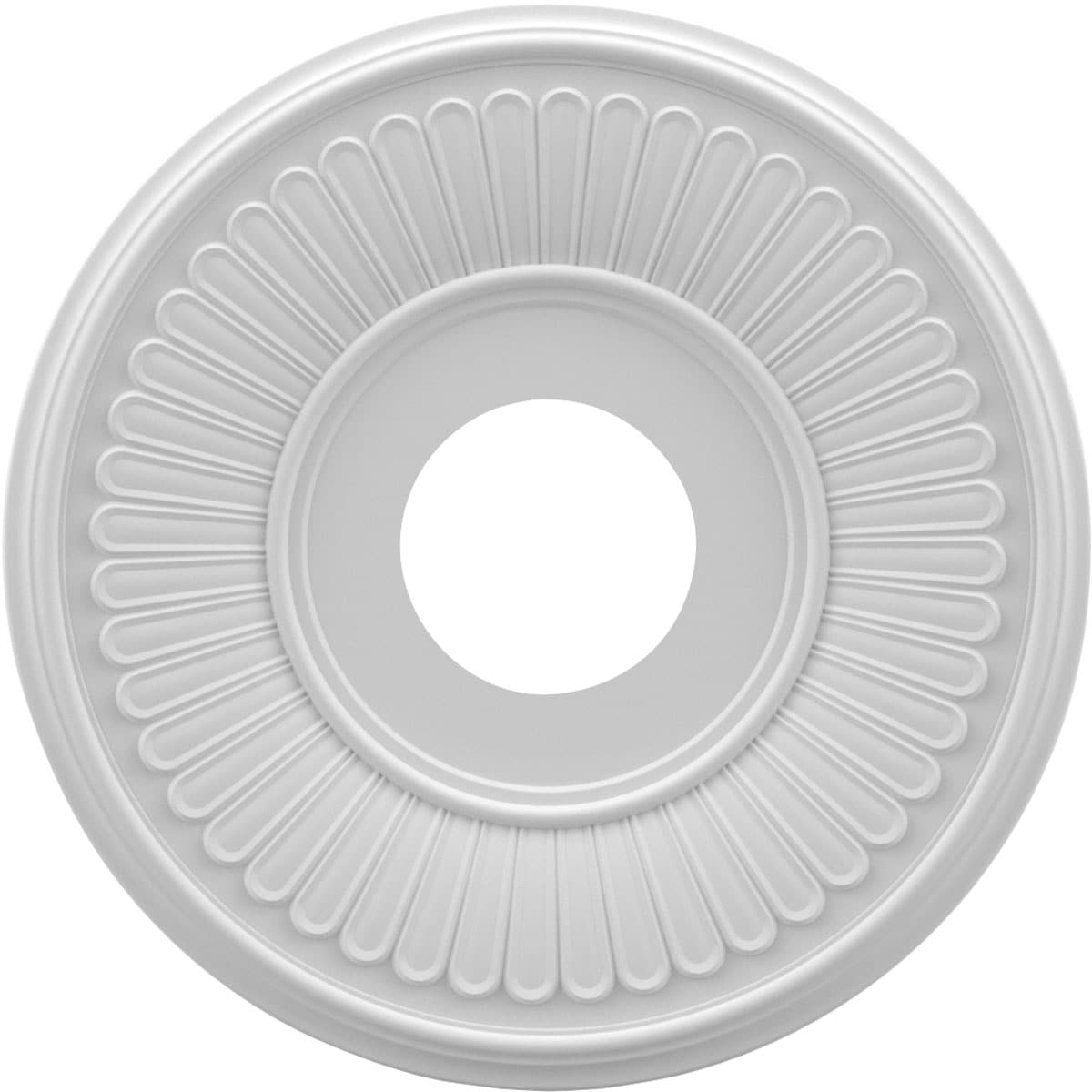 Ekena Millwork CMP13BE Berkshire Thermoformed 13-in W x 13-in L Architectural White PVC Ceiling Medallion