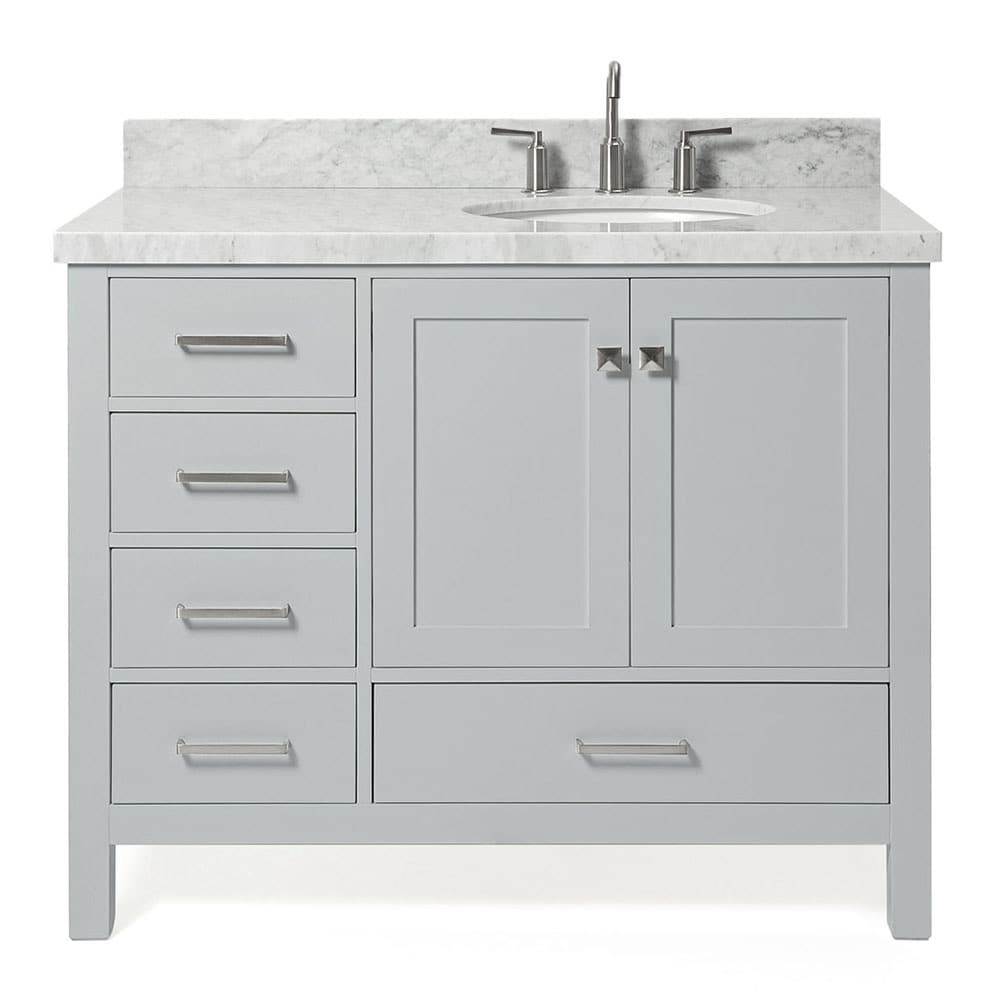 ARIEL Cambridge 43-in Grey Undermount Single Sink Bathroom Vanity with ...