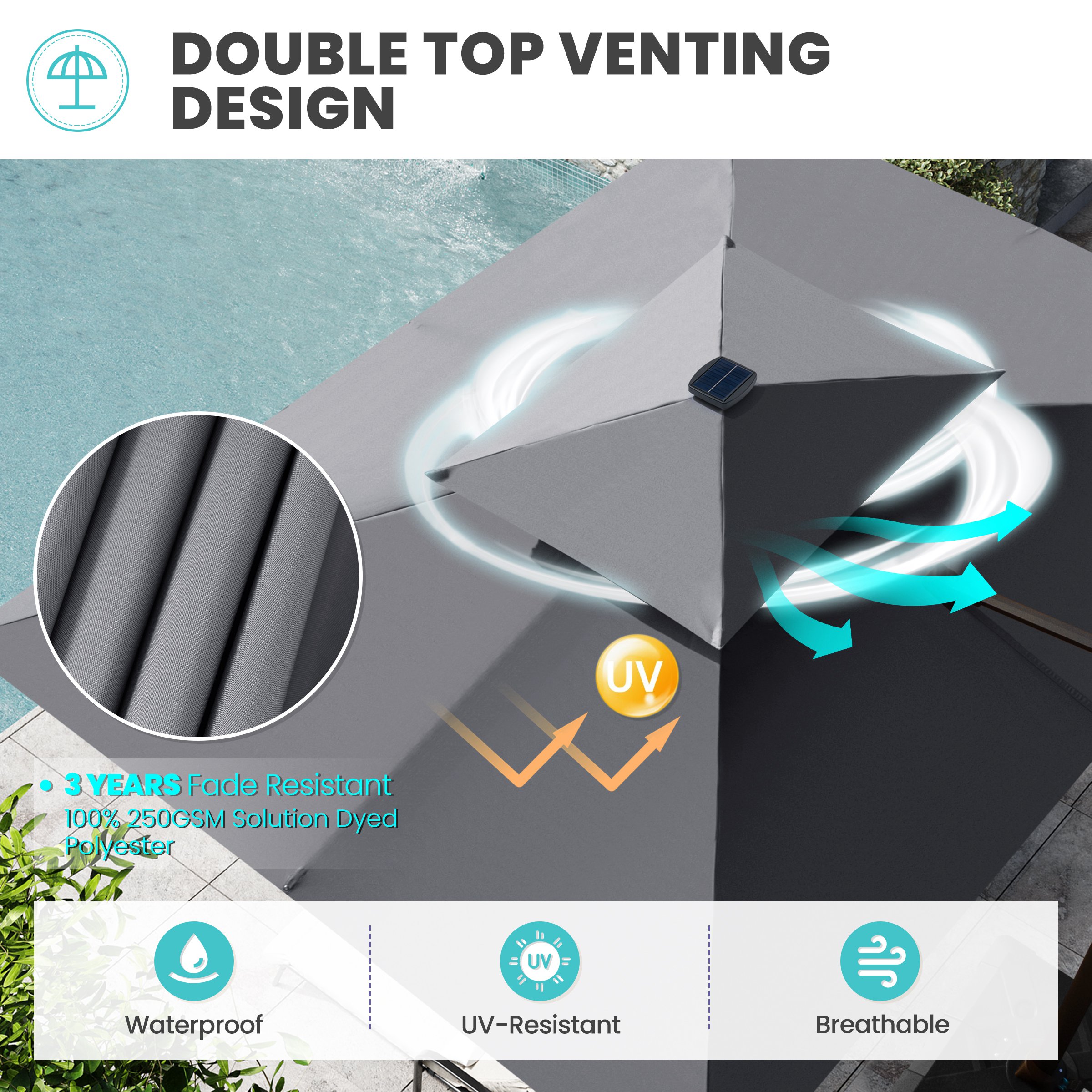 Crestlive Products CL-PU038DGY-UB008BLK Umbrellas-2 - View #7
