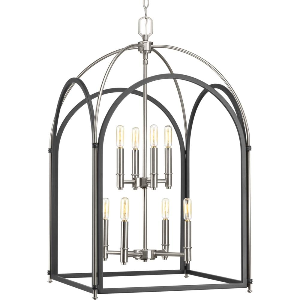 Progress Lighting P500040-143 Westfall 8-Light Graphite Traditional Lantern Led, Hanging Pendant Light