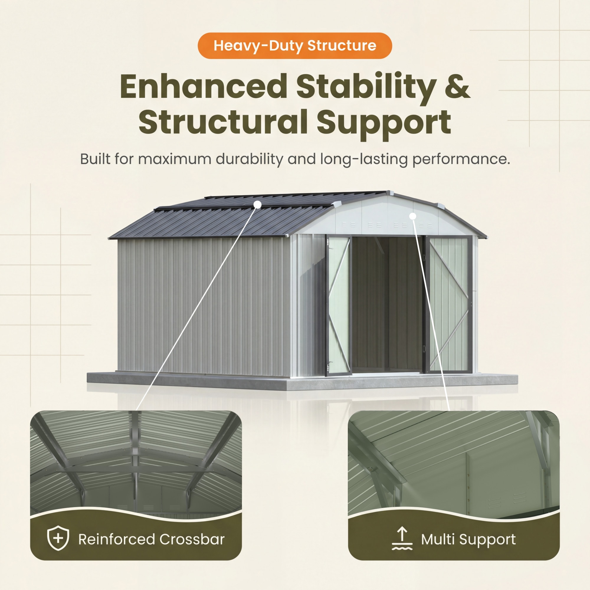 Patiowell WES-0299-2GY Metal-Storage-Buildings-Sheds - View #3