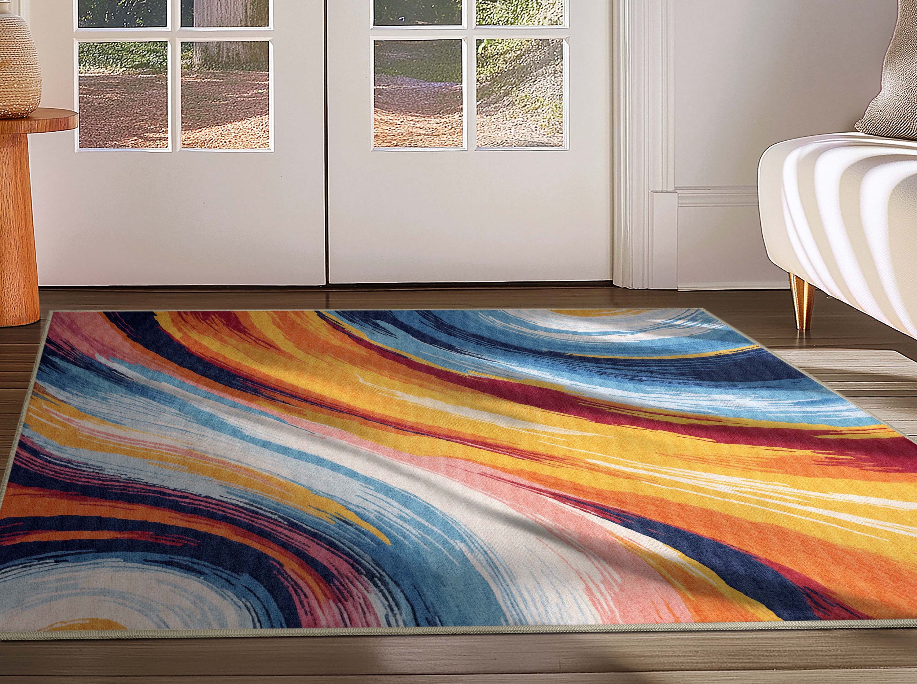 Well Woven W-AID-05A-4 Apollo 3 x 5 (ft) Polyester Multi Rectangular Indoor Abstract Mid-Century Modern Area rug