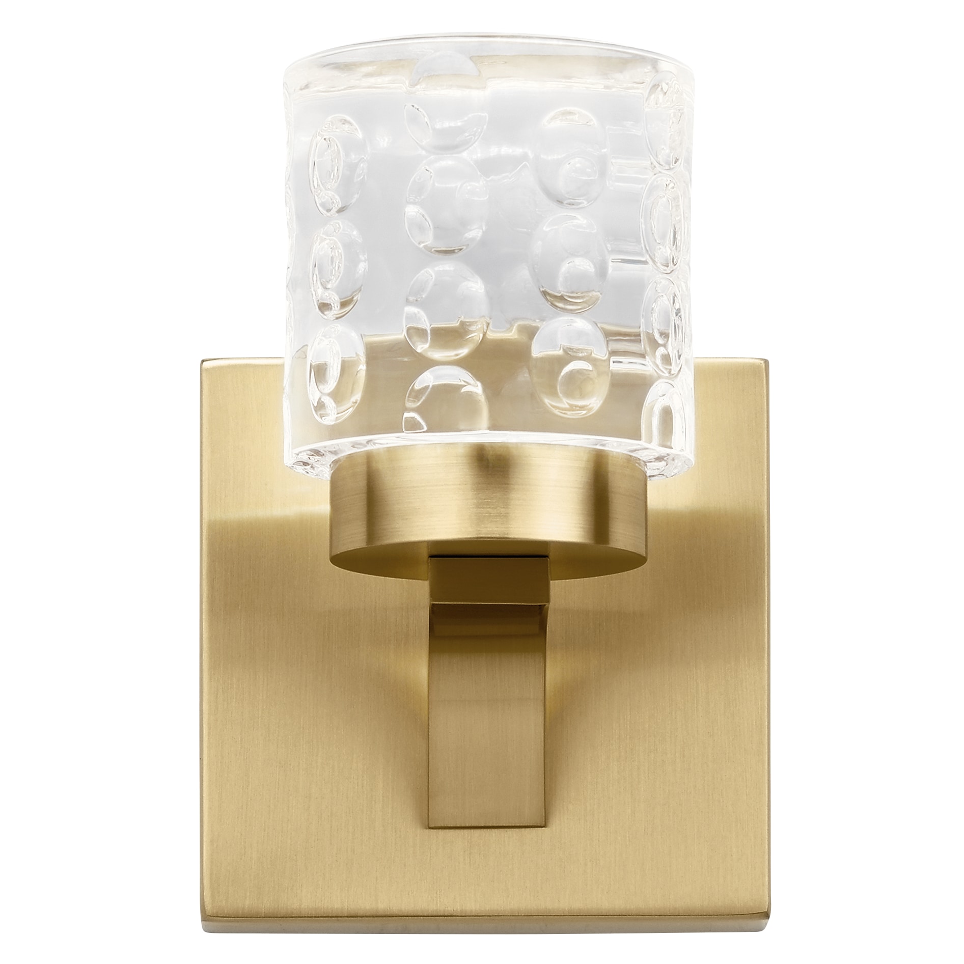 Champagne Gold Cylinder Dimmable LED Wall Sconce with Clear Acrylic Shade