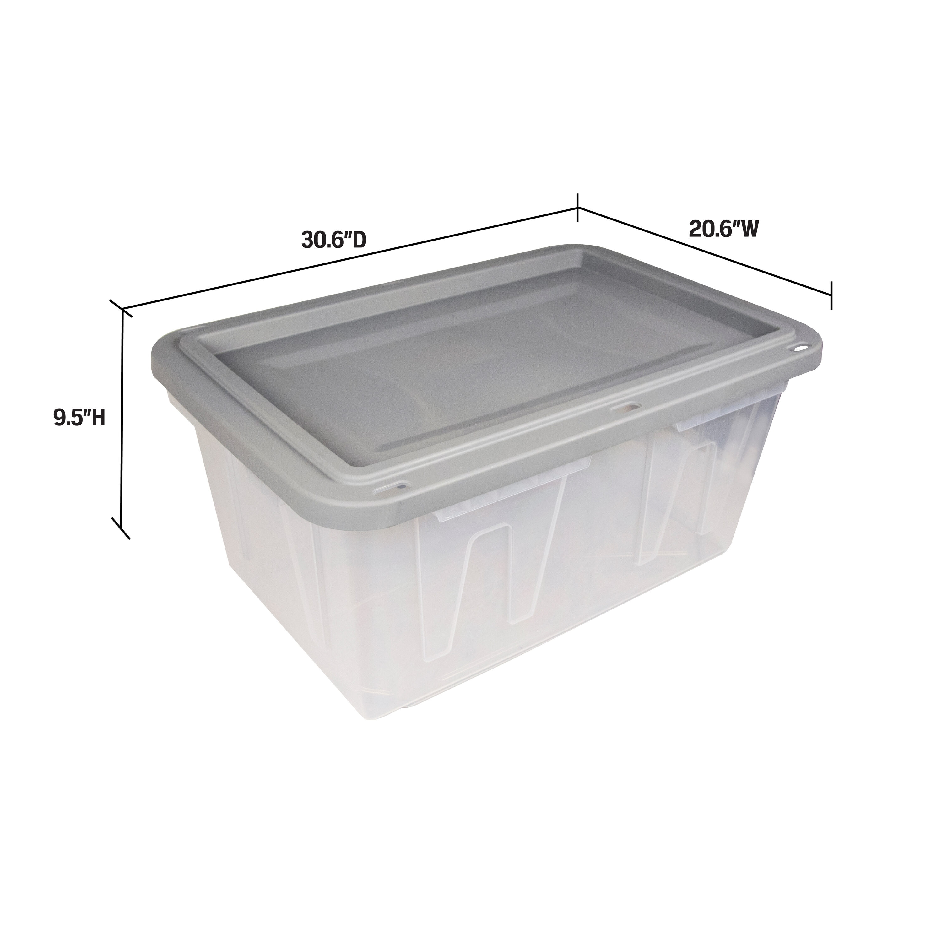 Project Source 27-Gallon (108-Quart) Clear Tote with Standard Snap Lid