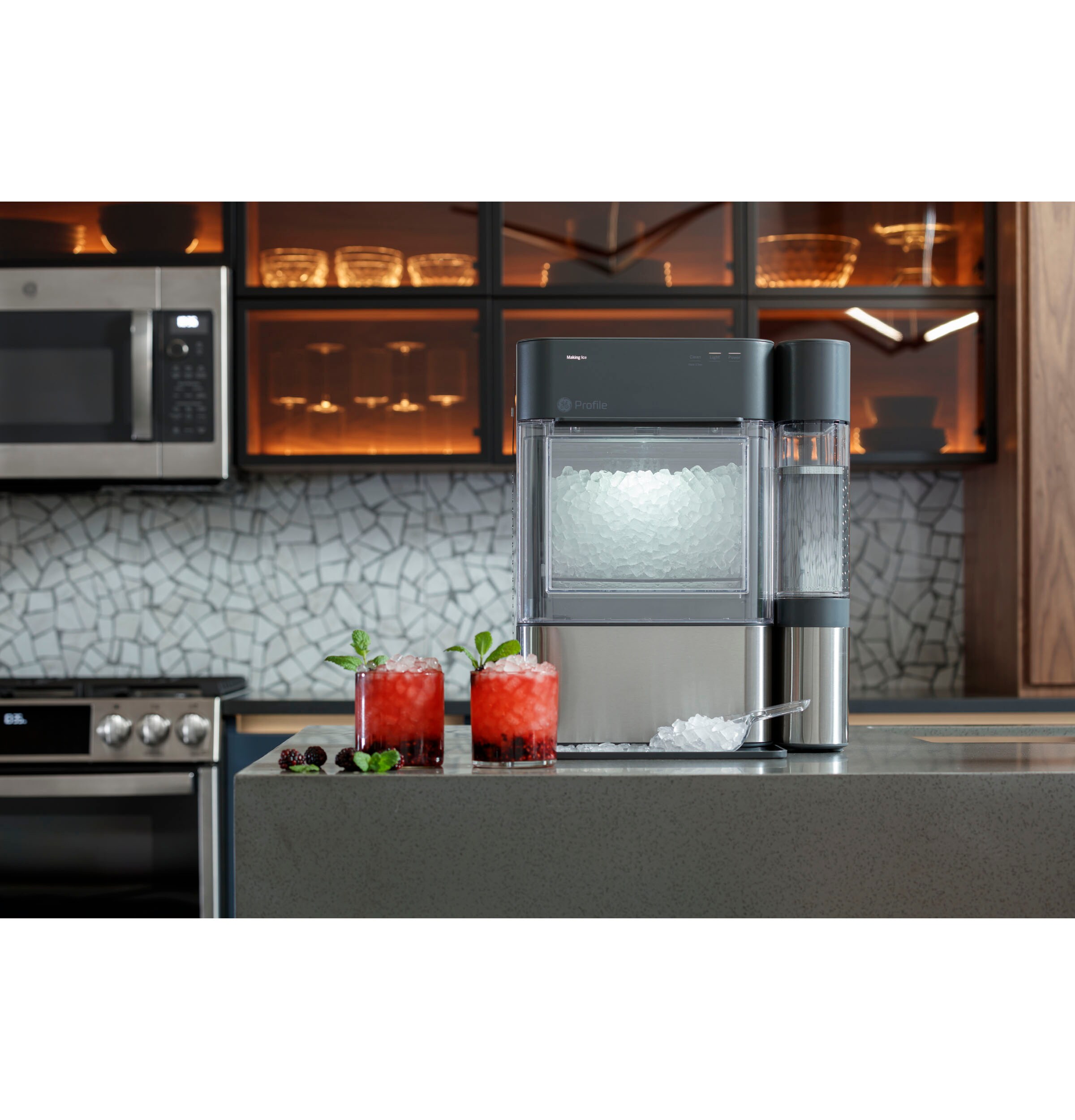 GE Profile Opal 38-lb Smart Countertop or Portable Nugget Ice Maker (Stainless Steel)