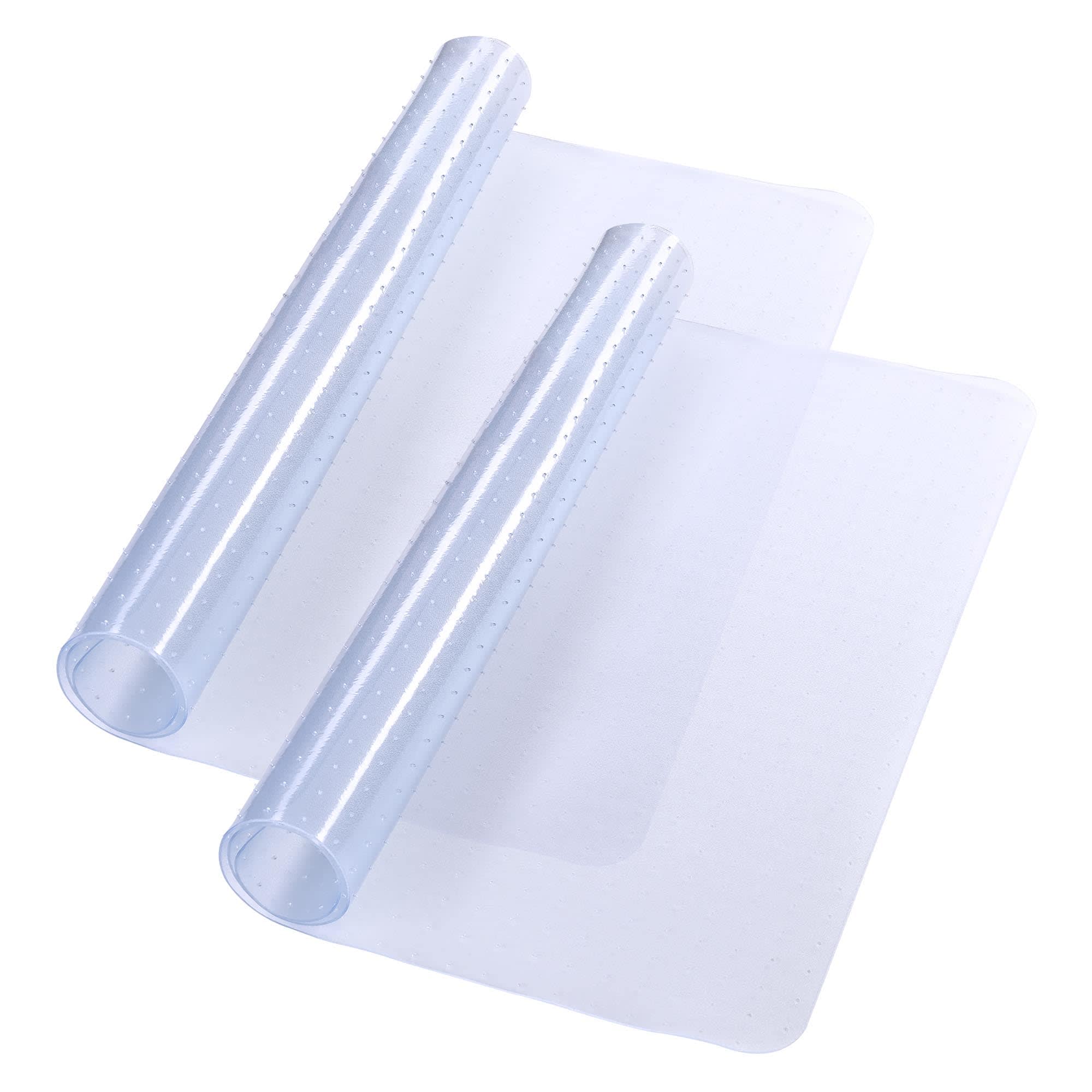 Yescom 06FMT6-4836R-08X2-LO Clear Office Chair Mat for Low Pile Carpet 48 inch x 36 inch Thicken 1/8 inch Rectangle 2PCS Plastic Floor Protector Home Studio