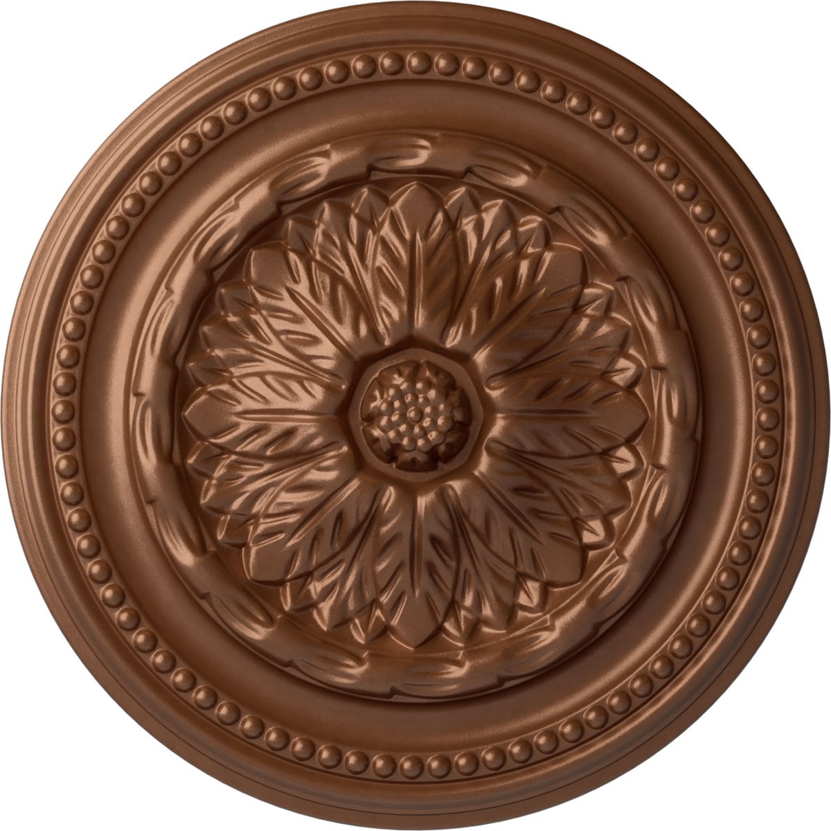 Ekena Millwork CM15CHPOS Chester 15.75-in W x 15.75-in L Painted Polished Copper Polyurethane Whole Ceiling Medallion