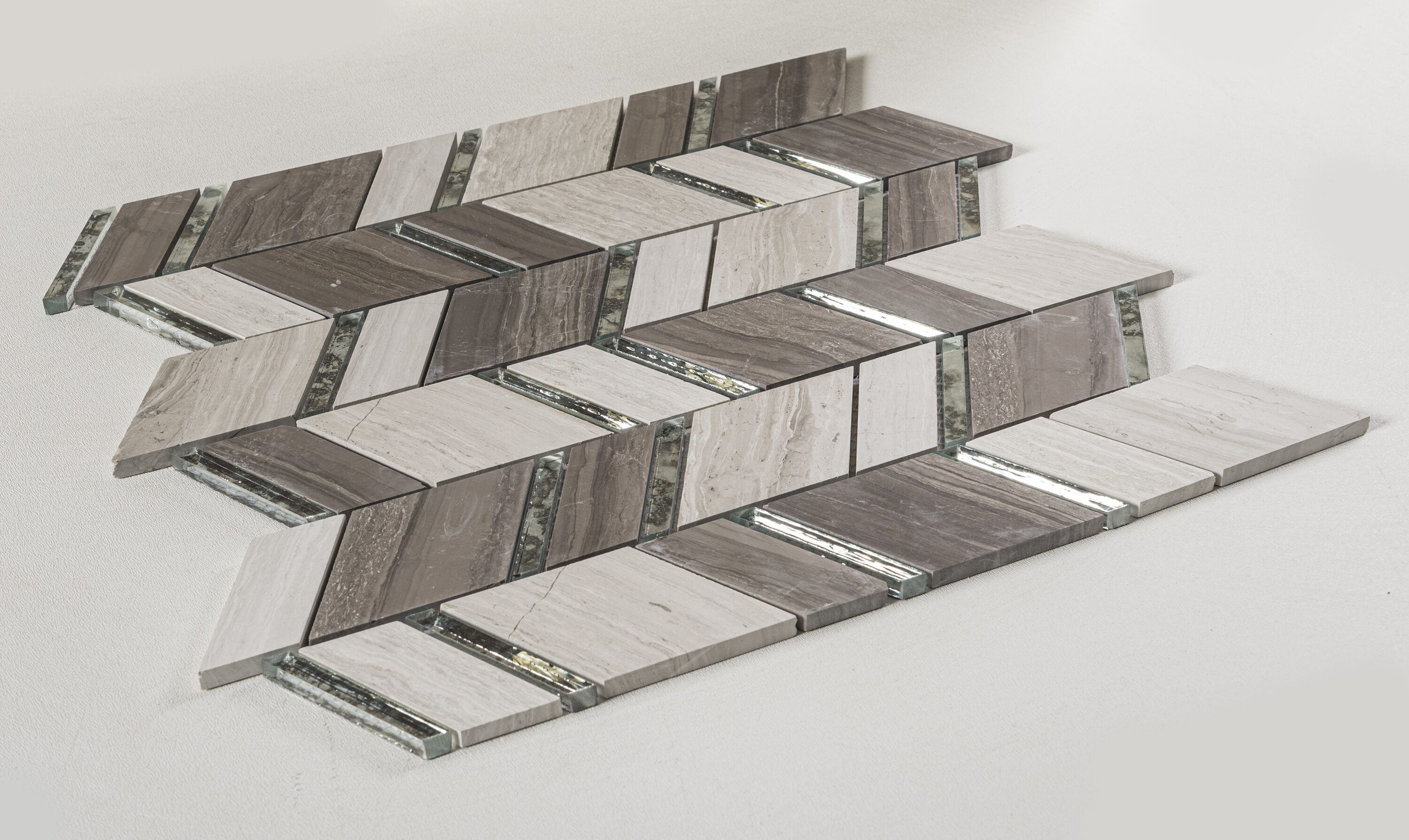 Casia Polished Brown Marble Chevron Mosaic Wall Tile