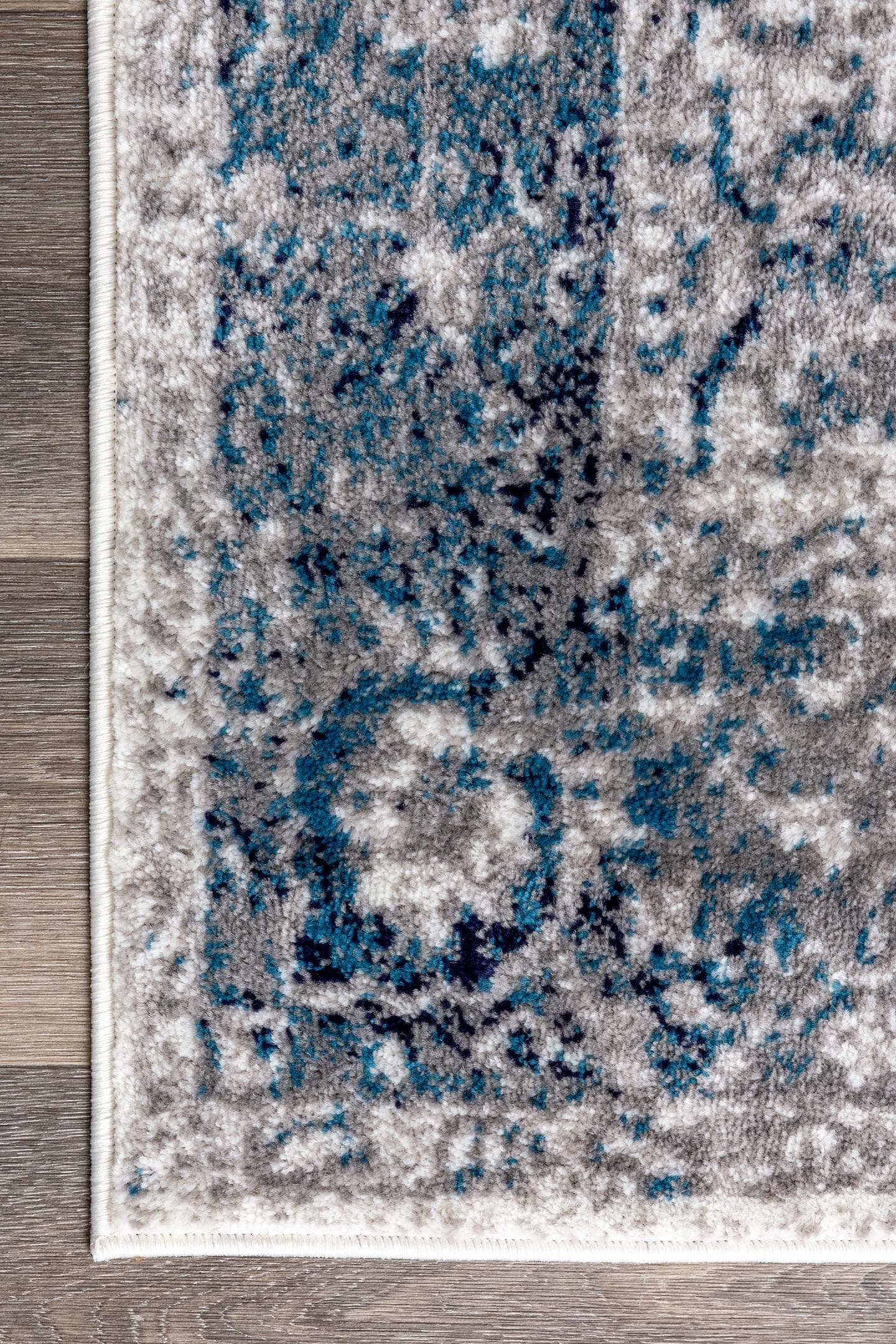 Anaelle Vintage Blue and Gray Synthetic Oriental Area Rug
