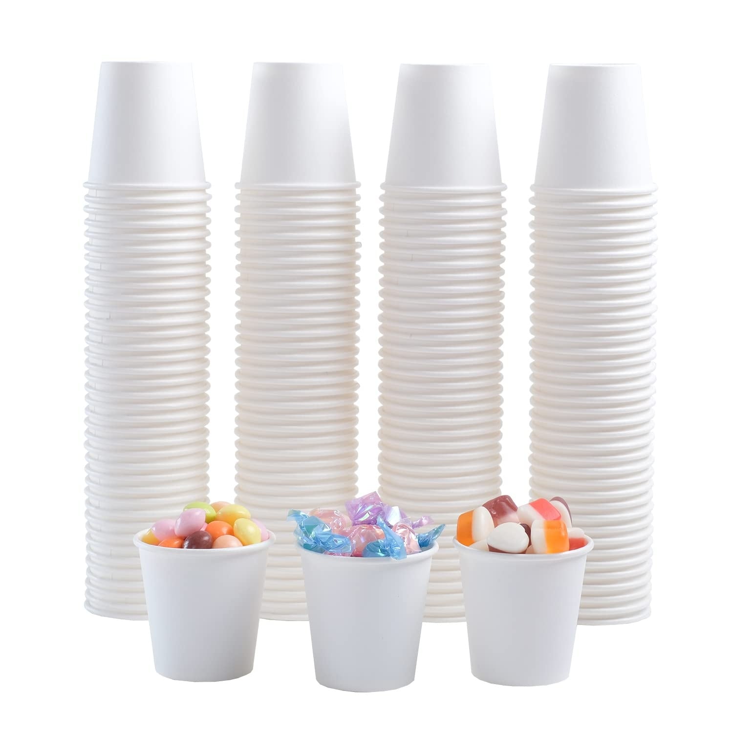 Anqtovp -  300 pack 3 oz paper cups disposable small cups for bathroom mouthwash espresso snacks ...