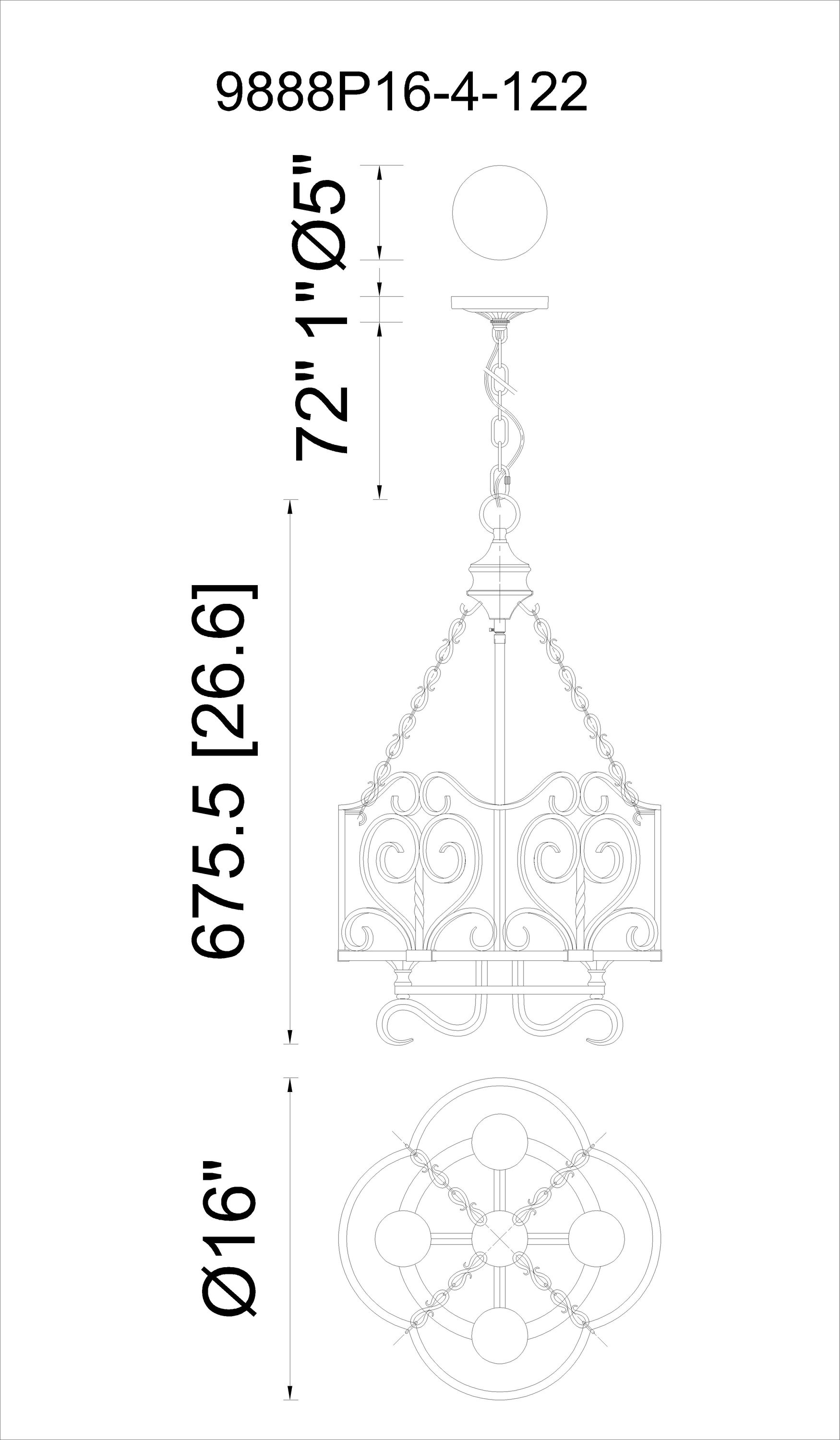 CWI Lighting 9888P16-4-122 b090015 - View #2