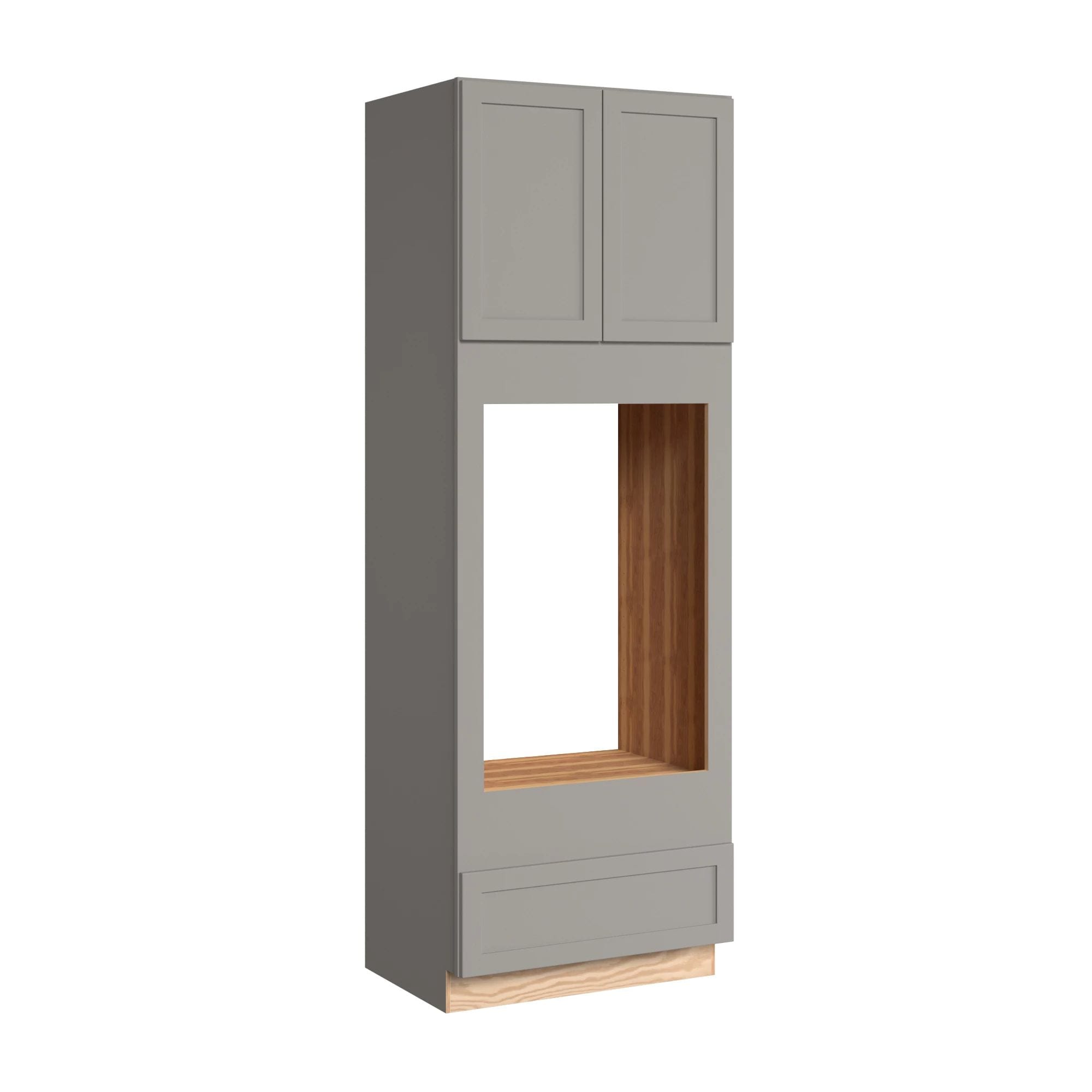 KraftMaid Momentum OC332496D.DDG81 Deveron 33-in W x 96-in H x 24-in D Pebble Grey Double oven Pantry Fully assembled Plywood Cabinet (Recessed Panel Shaker)
