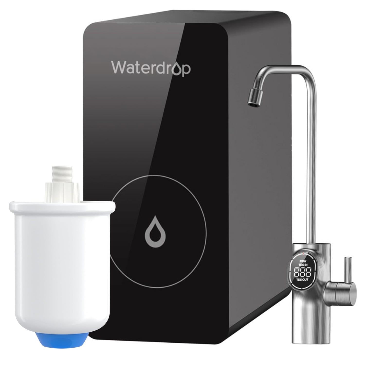 Waterdrop BL-WD-D6-PMT D6 5-stage Activated carbon Reverse Osmosis Filtration Under Sink Water Filtration System with Stainless Steel Faucet