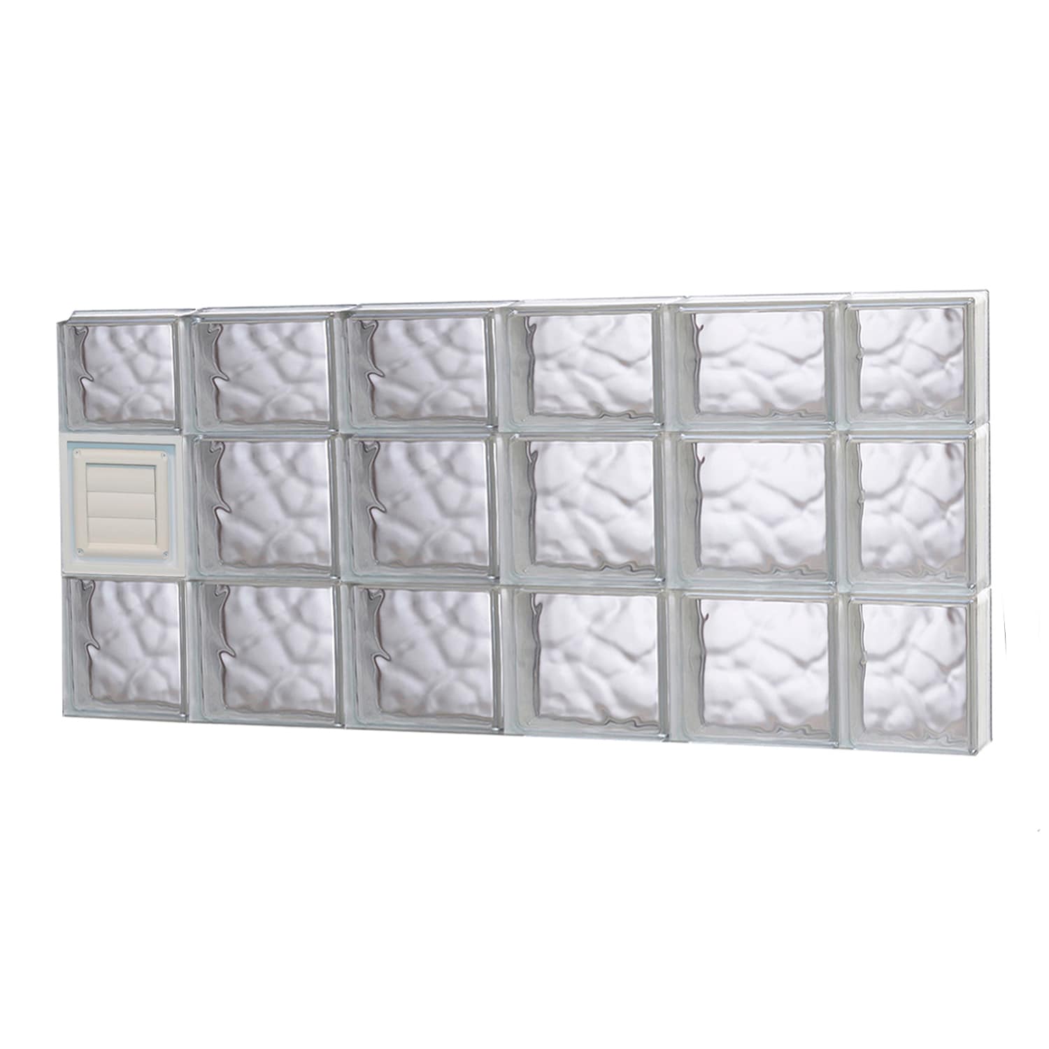 REDI2SET D4422DC Wavy Glass 42-1/2-in x 21-1/4-in Frameless Replacement Dryer vent Glass Block Window