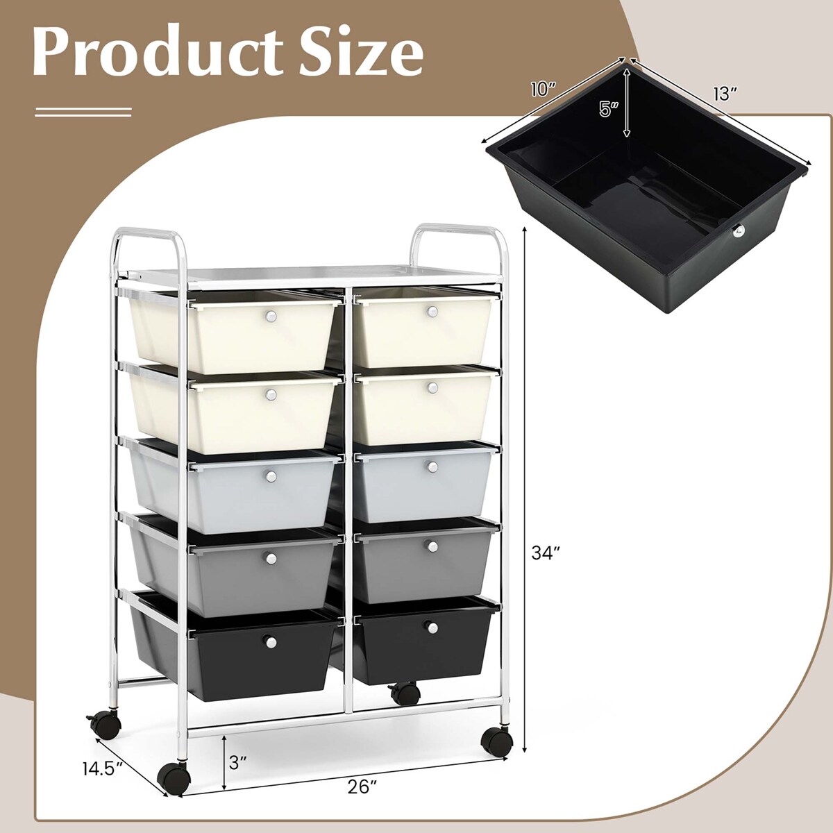 Costway JV11073JS Office-Carts - View #4
