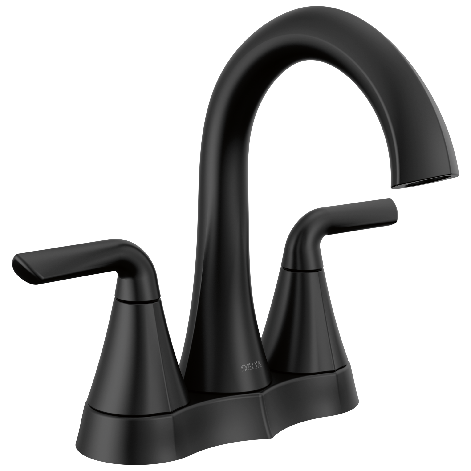 Delta Eldren Matte Black 4-in centerset 2-handle WaterSense Bathroom ...