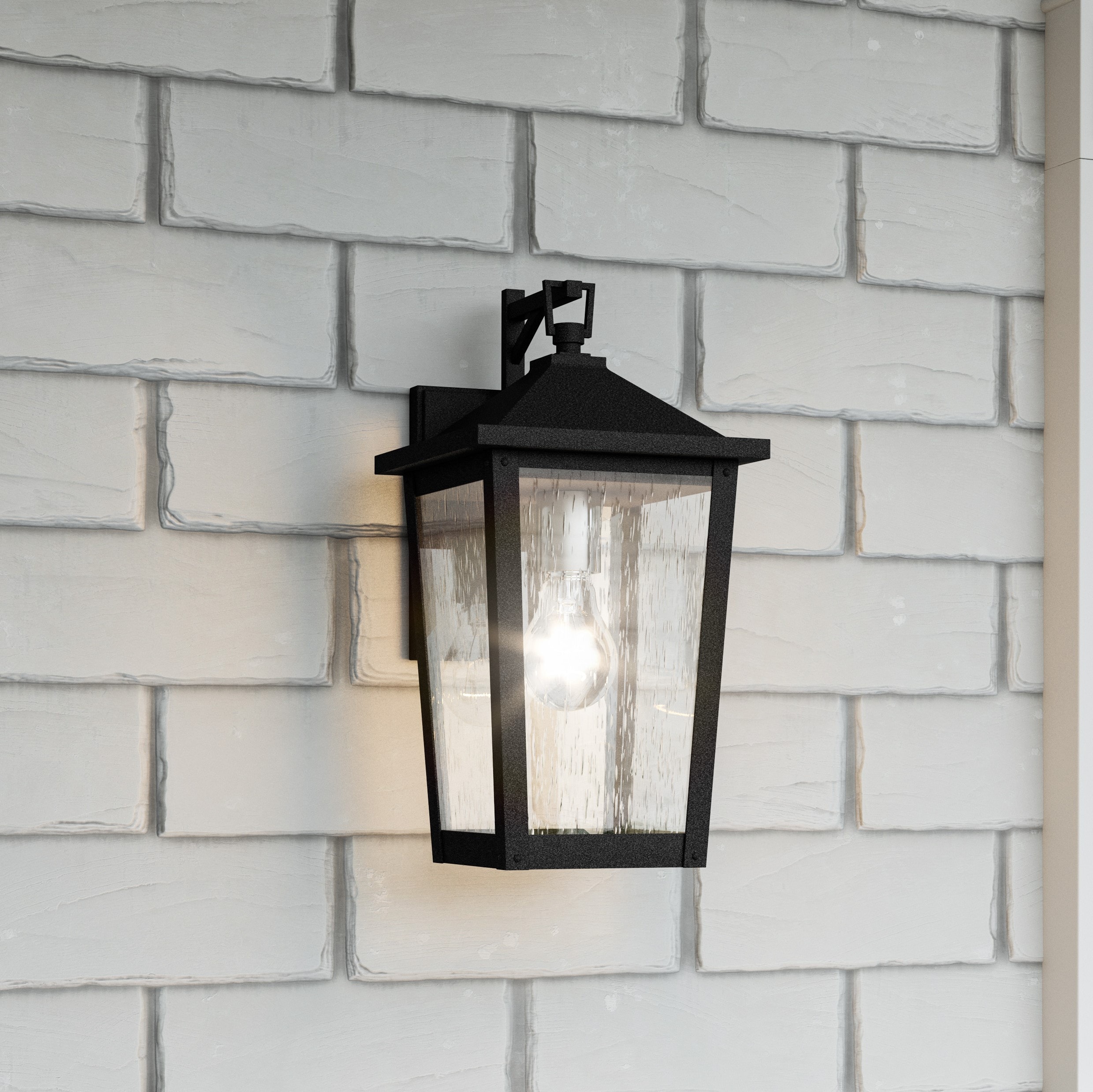 Quoizel STNL8407MB Stoneleigh 1 -Light 13.25-in H Black Hardwired Outdoor Wall Light