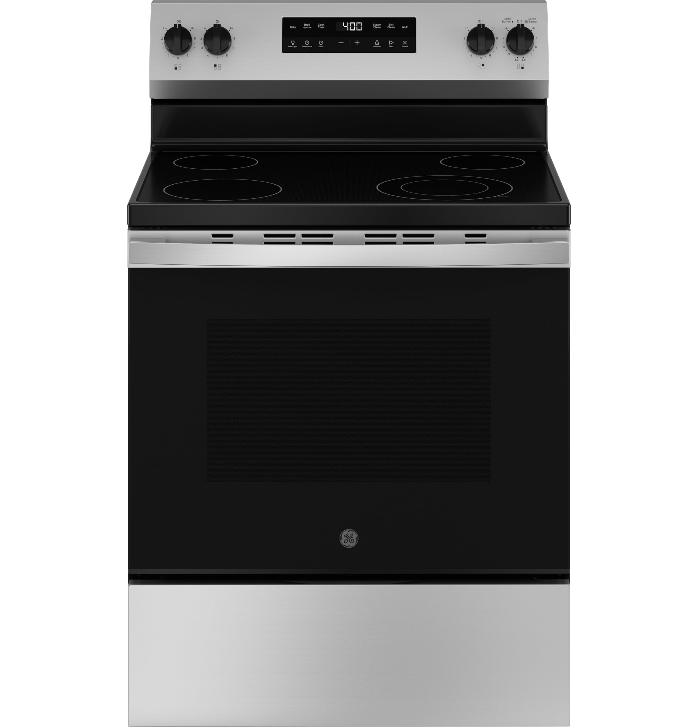 GE GRF400PVSS 30-in Glass Top 4 burners 5.3-cu ft Freestanding Electric Range ( Stainless Steel )