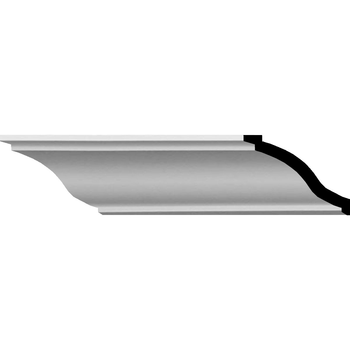 Primed White Polyurethane Smooth Crown Moulding 94.5"