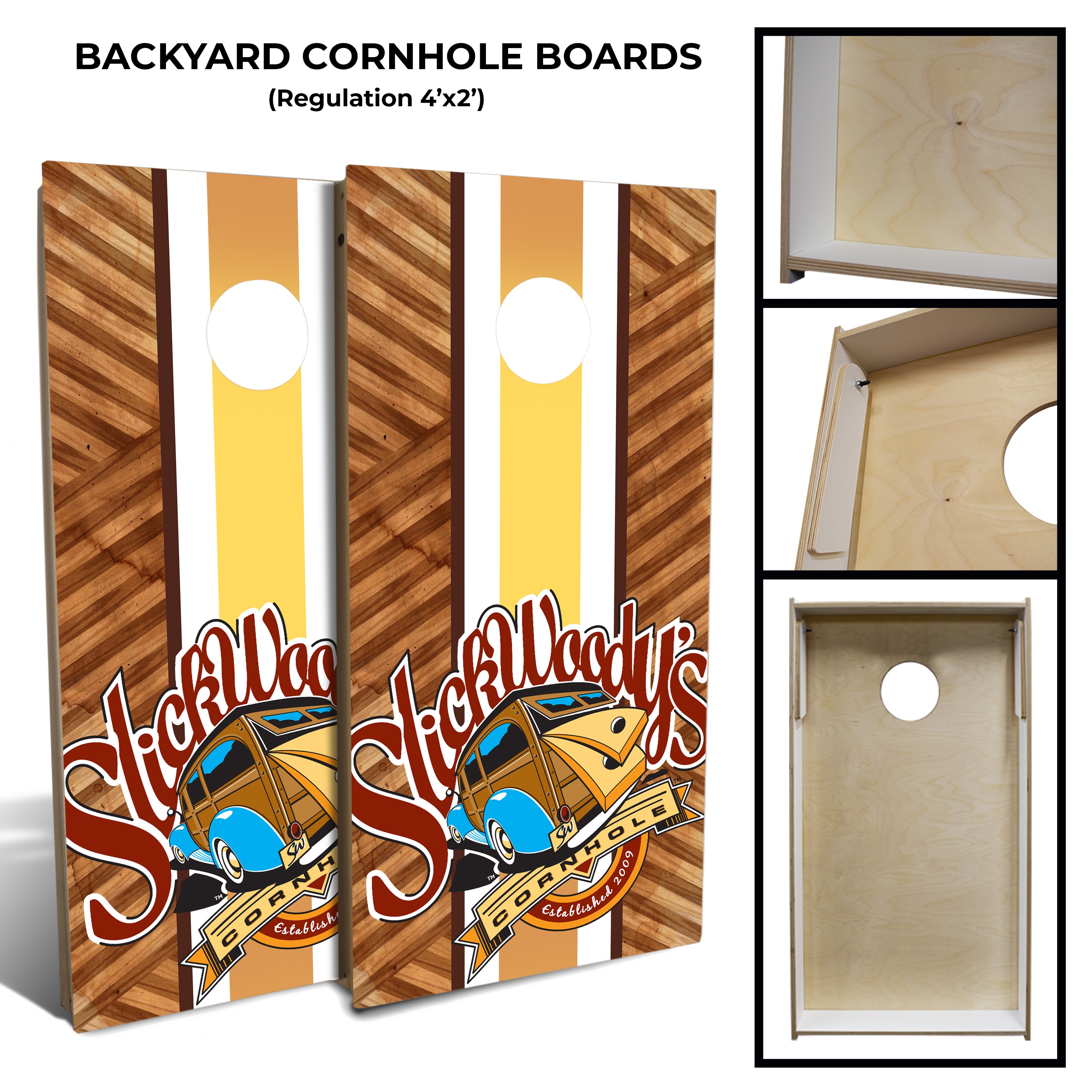 Slick Woody's Handmade Wooden Cornhole Game Set - 48-in x 24-in ...