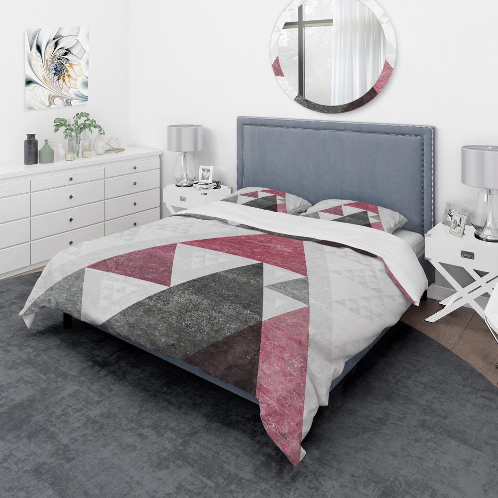 Designart BED30559-K 3 -Piece Pink King Duvet cover Set