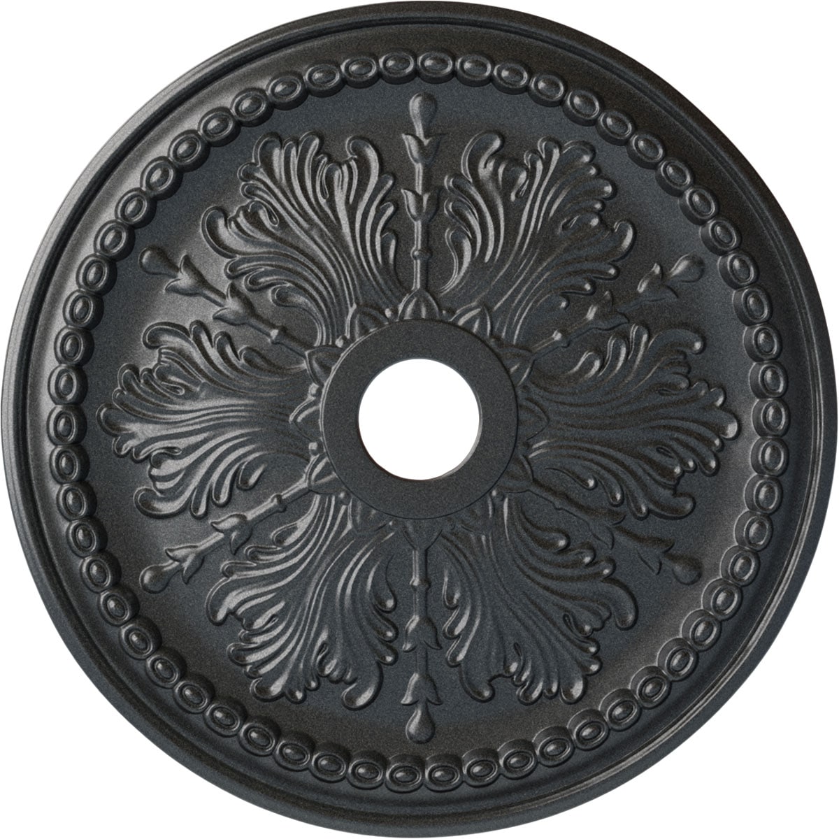Ekena Millwork CM27WIPES Winsor 27.5-in W x 27.5-in L Painted Pewter Polyurethane Whole Ceiling Medallion