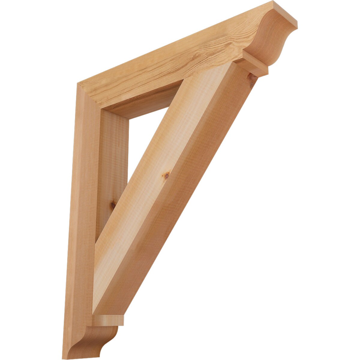 Ekena Millwork BKT04X24X28TRA01SWR Traditional traditional smooth 3-1/2-in x 24-in x 28-in Western red cedar Brown Wood Standard bracket