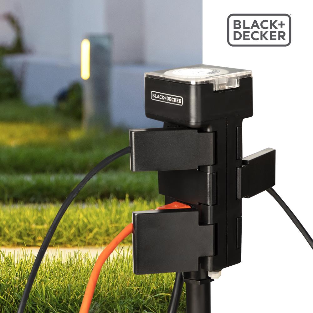 BLACK+DECKER 15-Amps 125-volt Outdoor Timer 6-Outlet Plug-in Outdoor  Lighting Timer in the Lighting Timers department at