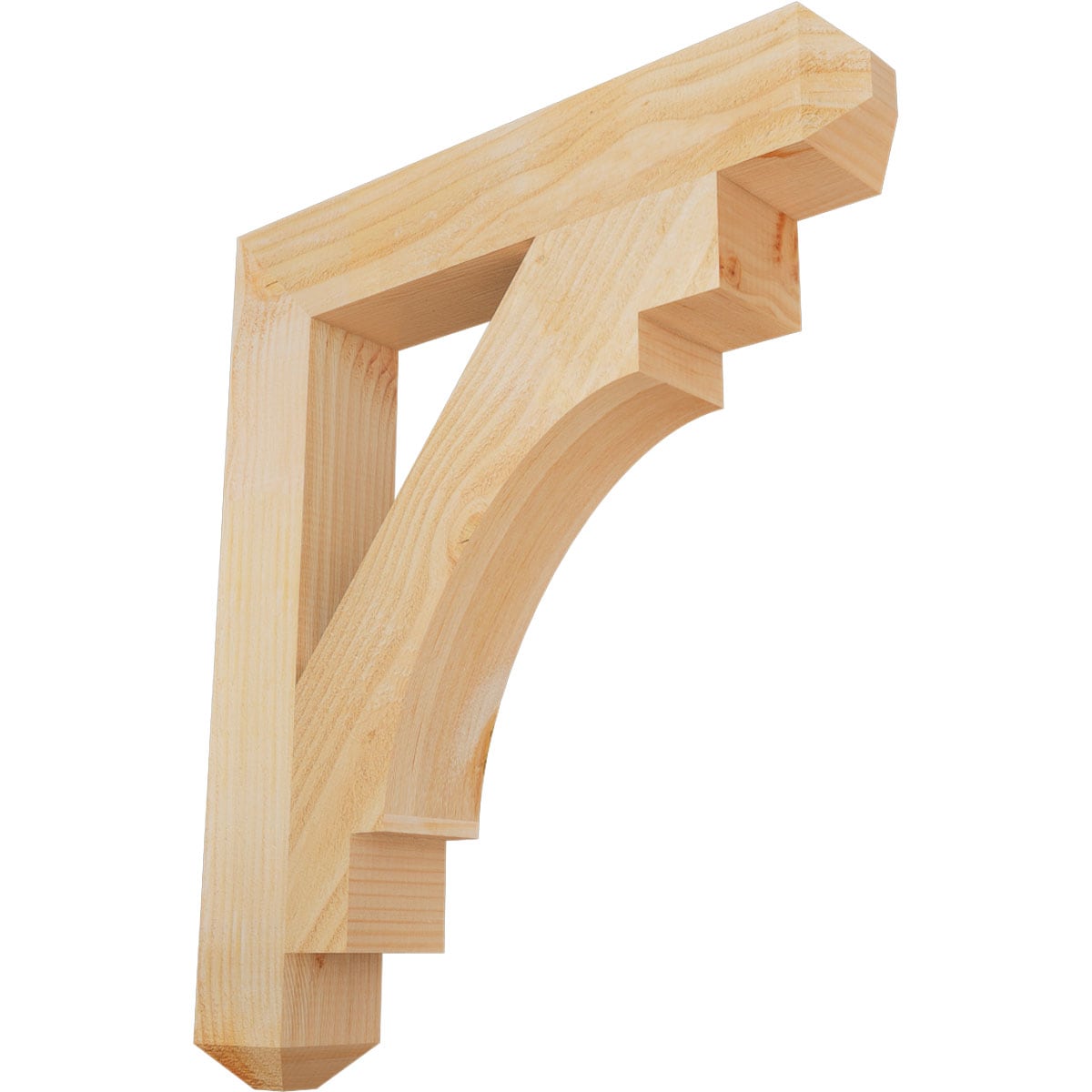 Ekena Millwork BKT04X24X28MRC04RDF Merced craftsman rough sawn 4-in x 24-in x 28-in Douglas fir Brown Wood Standard bracket
