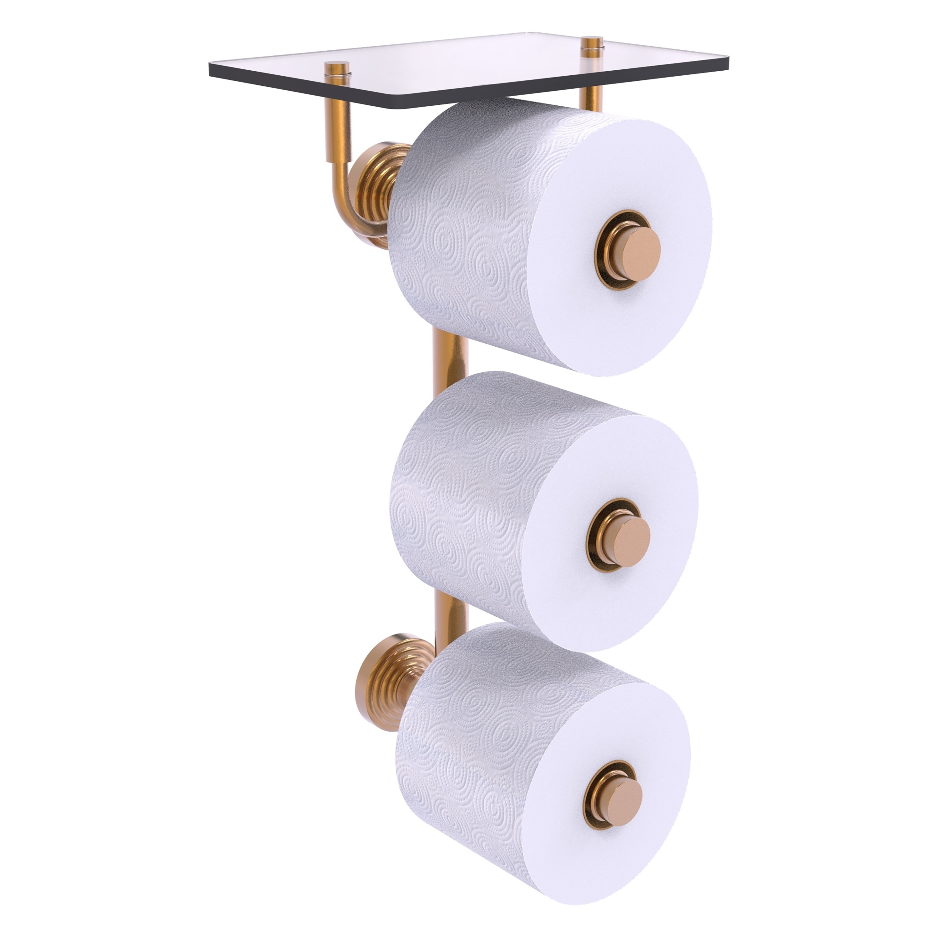 Allied Brass WP-35-3VS-BBR Waverly Place Brushed Bronze Wall mount Double post Toilet Paper Holder 3 -Rolls