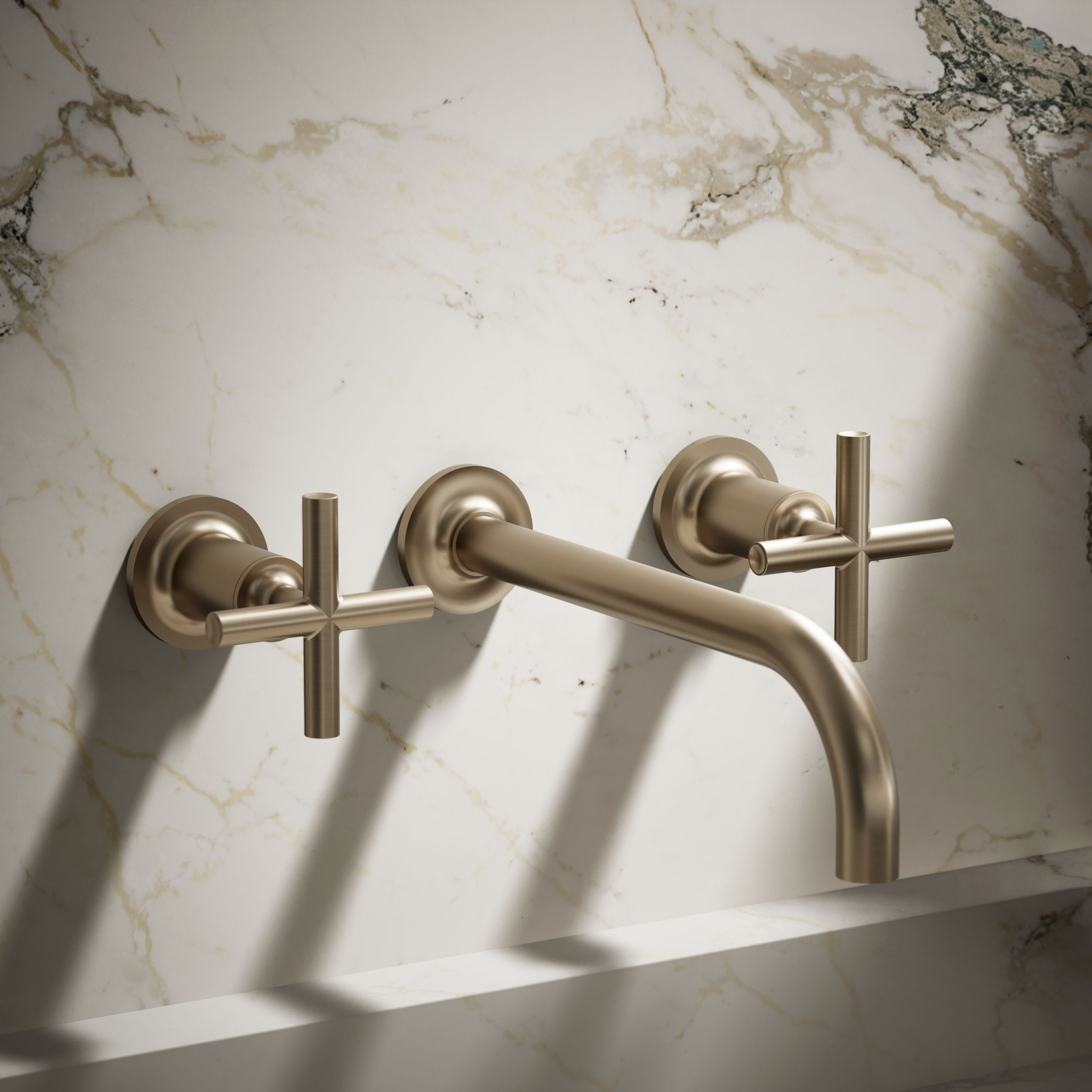 KOHLER Purist Vibrant Brushed Bronze Wall-mount 2-Handle